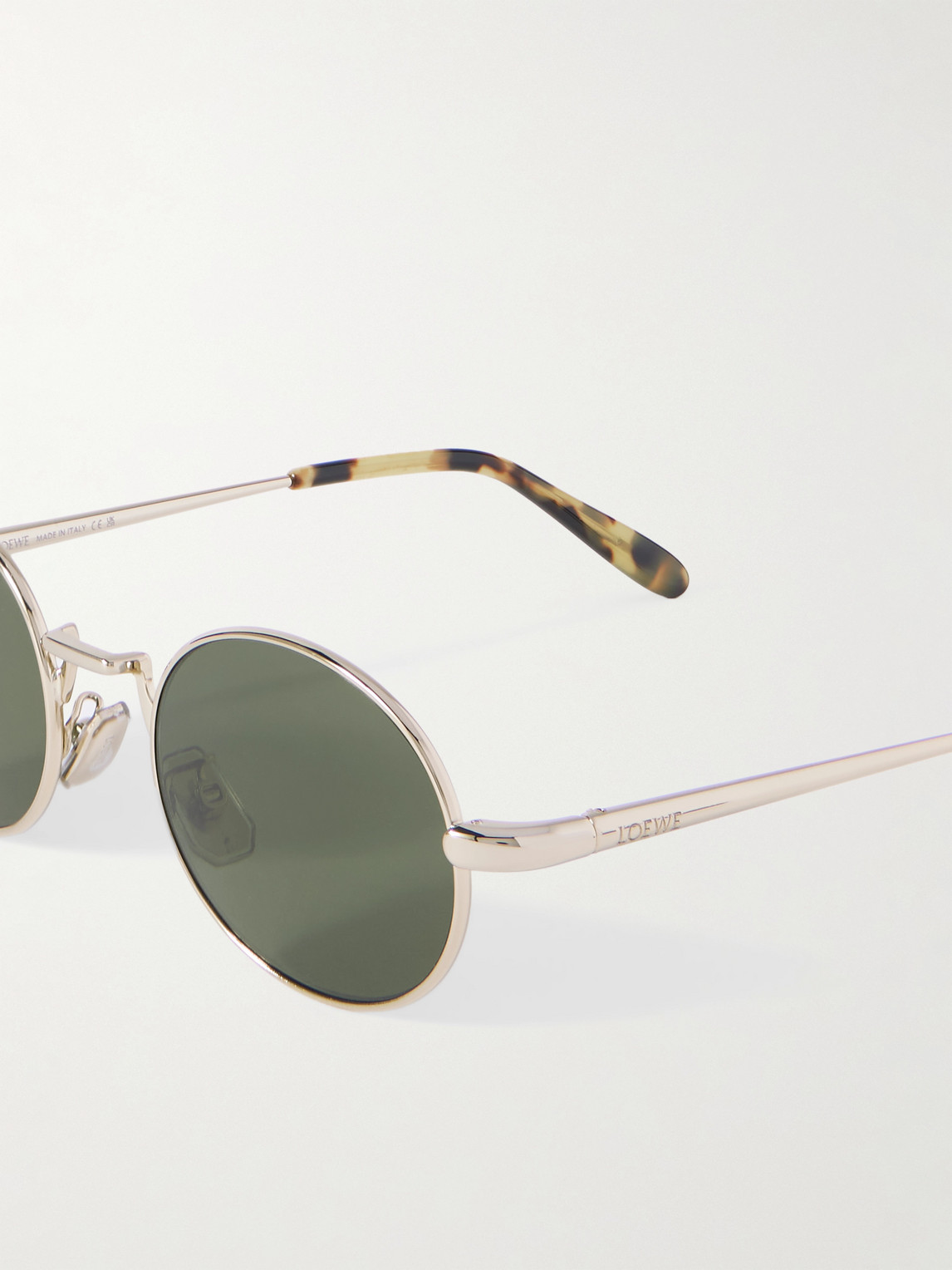 Loewe Round-frame White Gold-tone Sunglasses In Gold