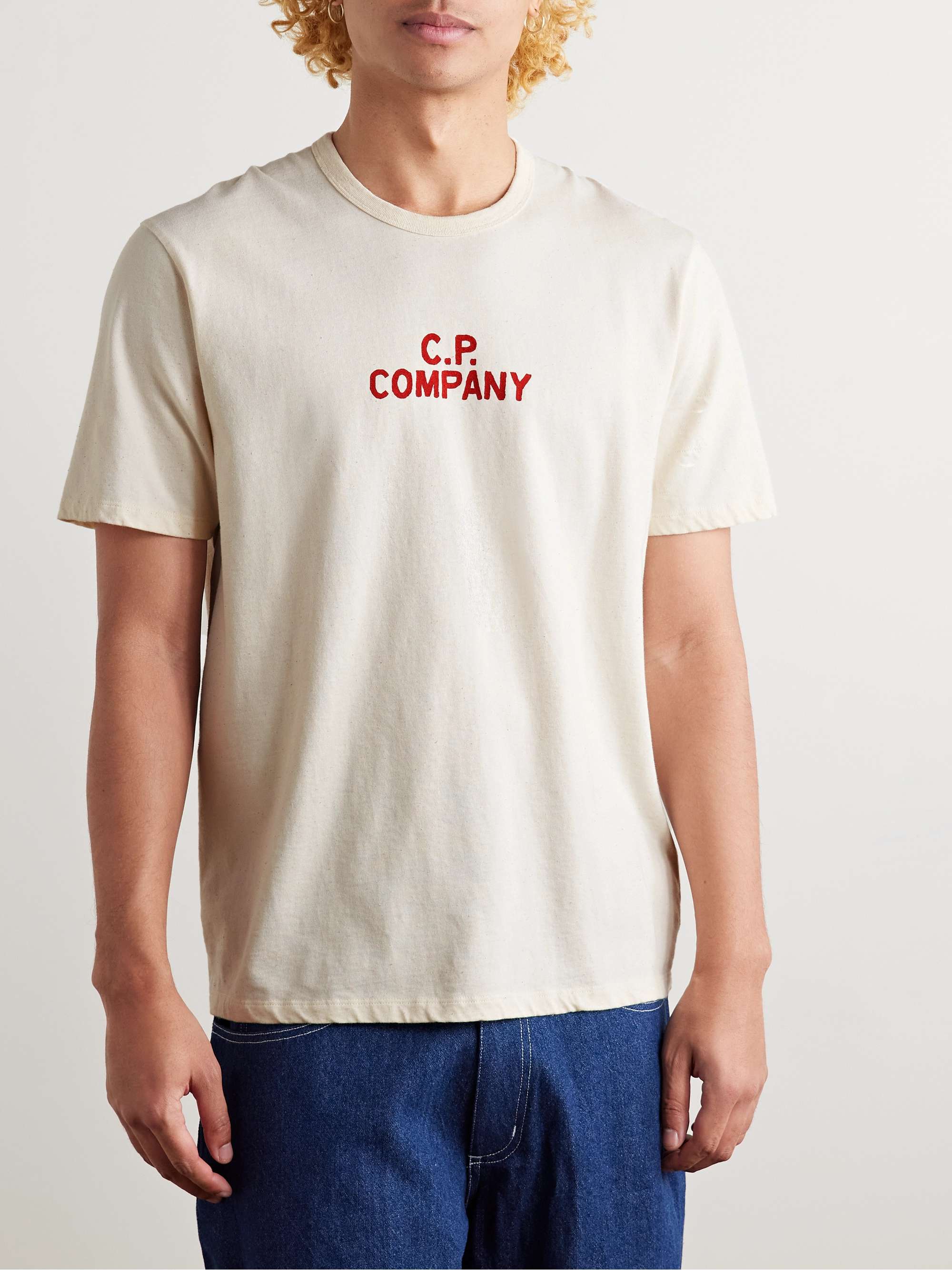 C P Company Men s T Shirt Natural Short Sleeve T shirts