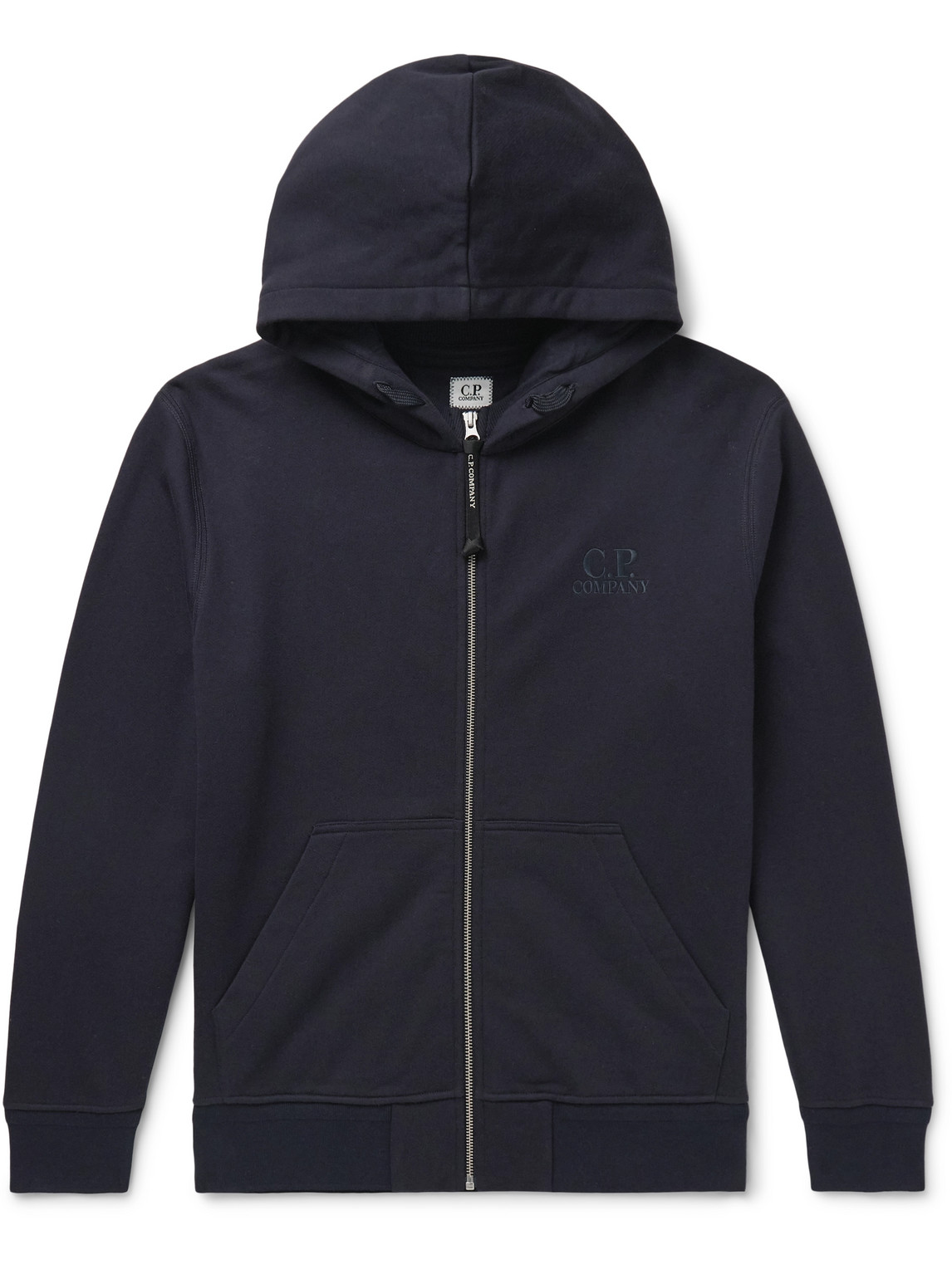 Logo-Embroidered Cotton-Jersey Zip-Up Hoodie
