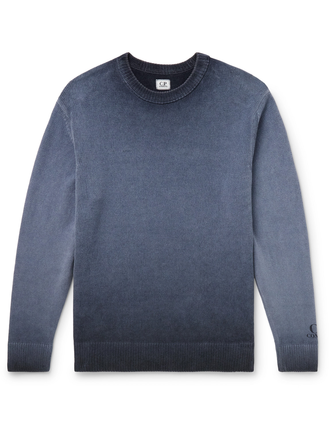 C.p. Company Chenille Cotton Sweater In Blue