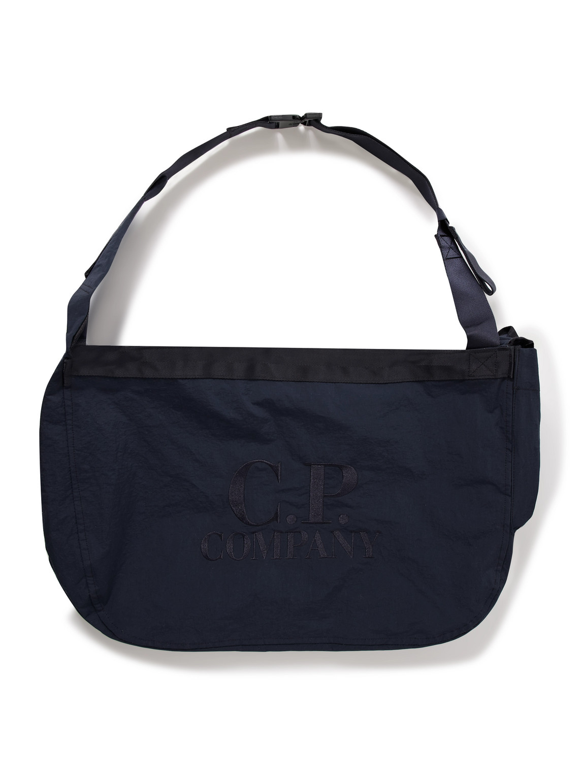 Logo-Embroidered Garment-Dyed Plain Paper Touch Messenger Bag