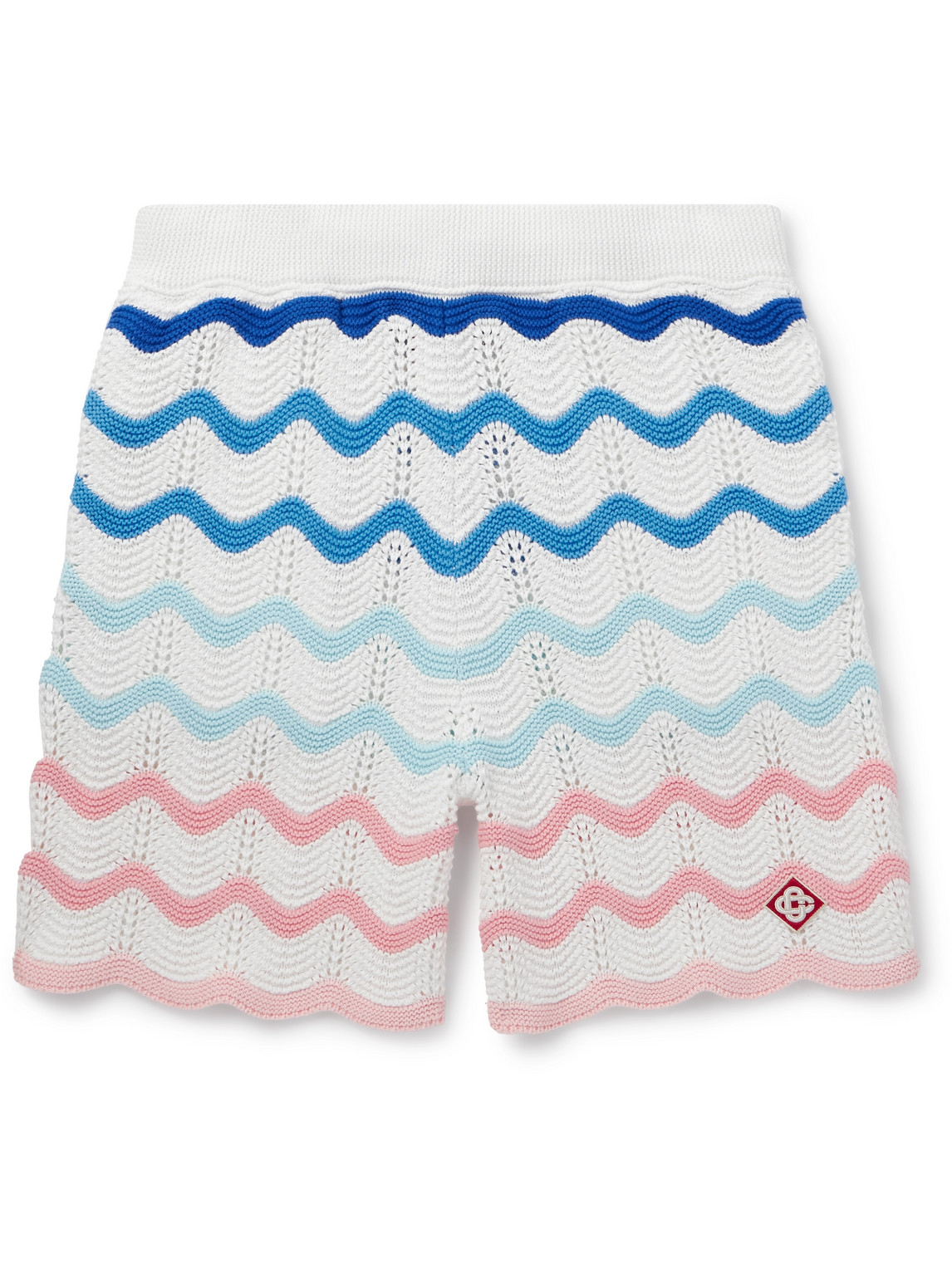 Casablanca Gradient Wave Crochet Shorts In Multicolor