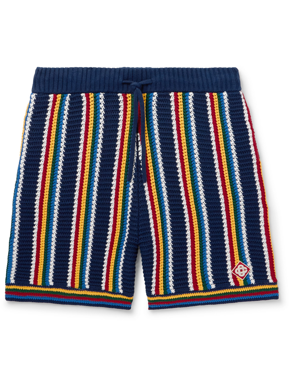 Casablanca 'striped Viscose Bermuda Shorts' In Blue