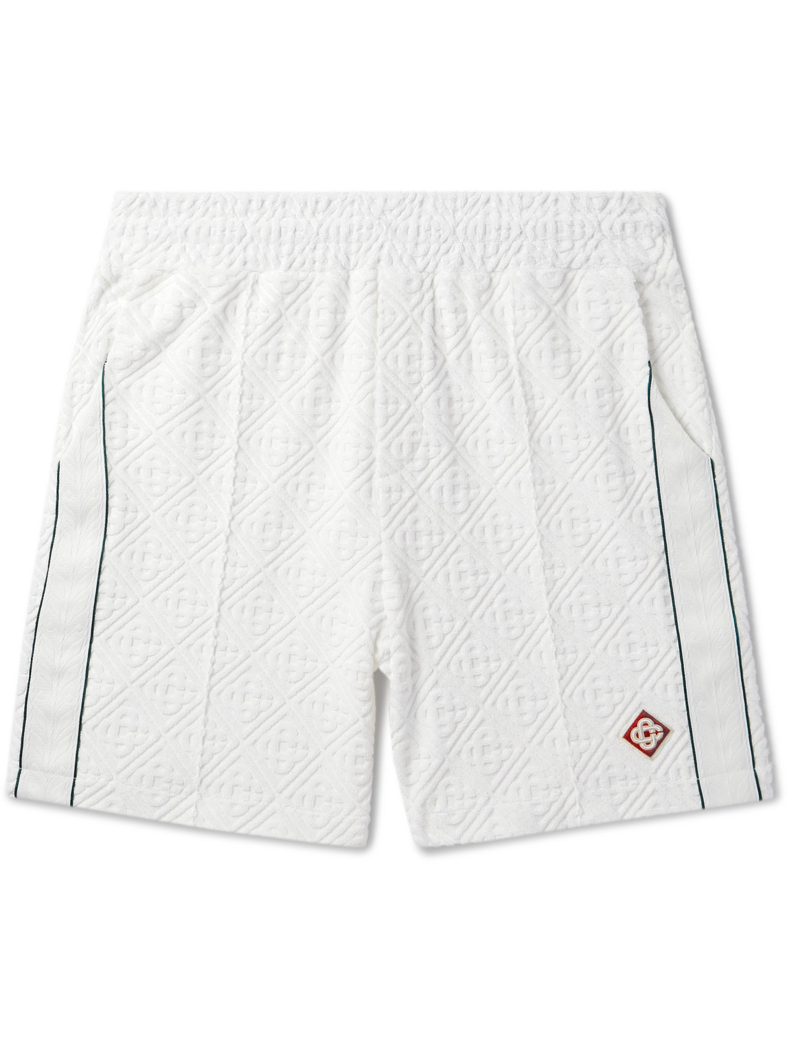 Casablanca 'mena' White Shorts With Logo Embroidery On The Front And Elastic Drawstring Waist In White
