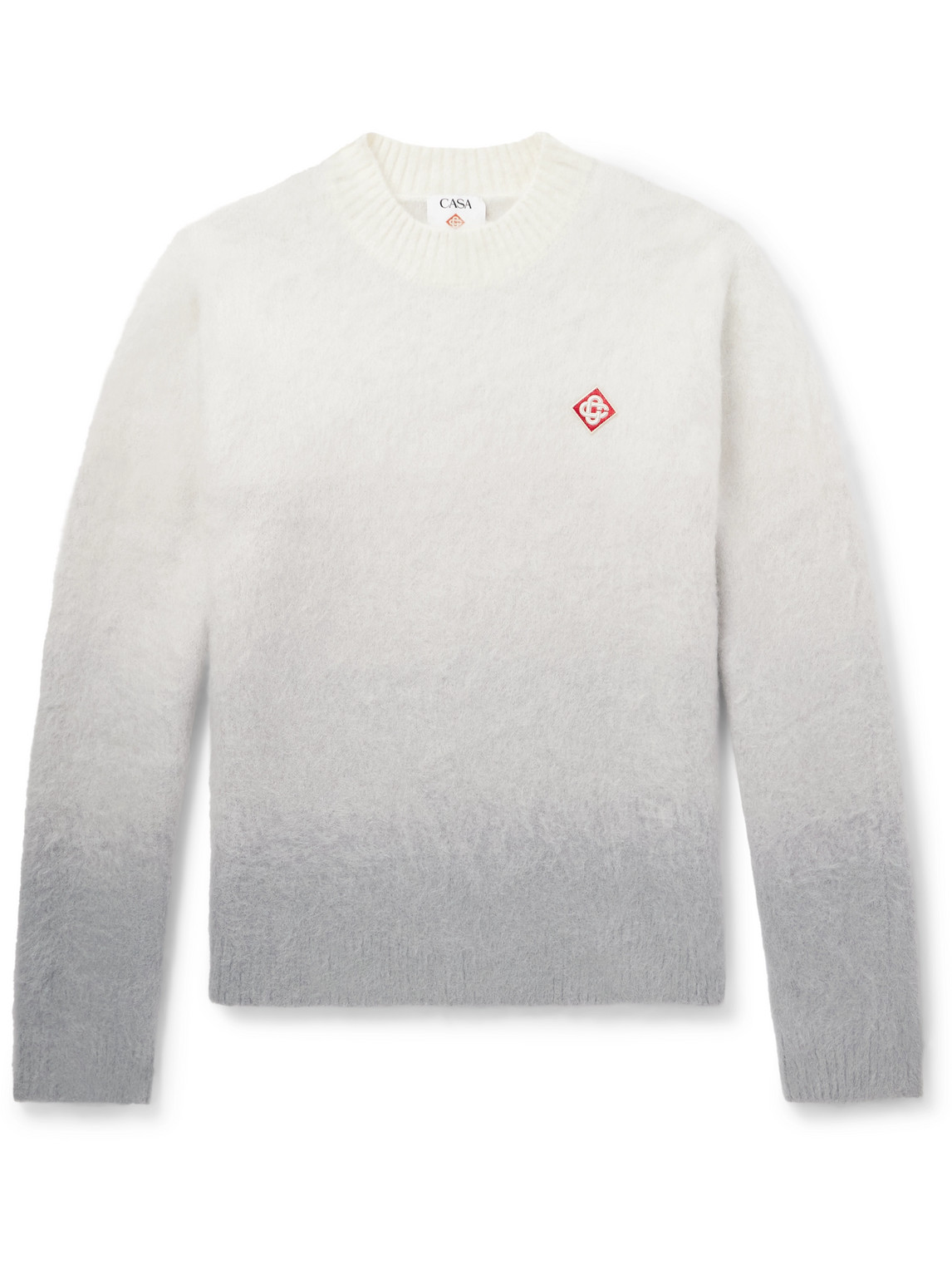 Casablanca ロゴ入りニット Casablanca - Logo-Appliquéd Dip-Dyed Brushed-Knit Sweater