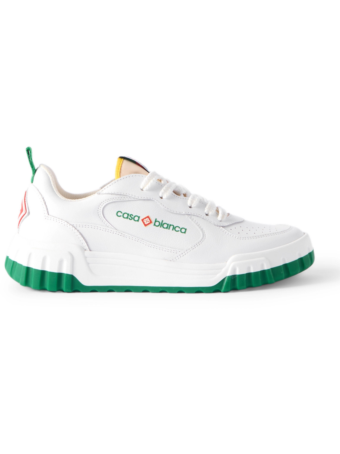 Court Logo-Appliquéd Leather Sneakers