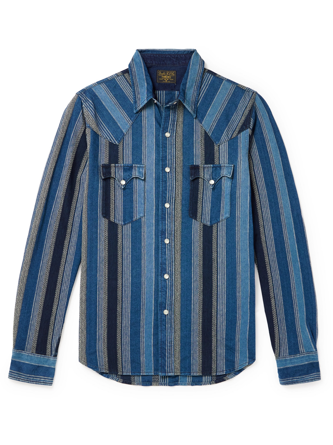 RRL STRIPED COTTON-JACQUARD WESTERN SHIRT