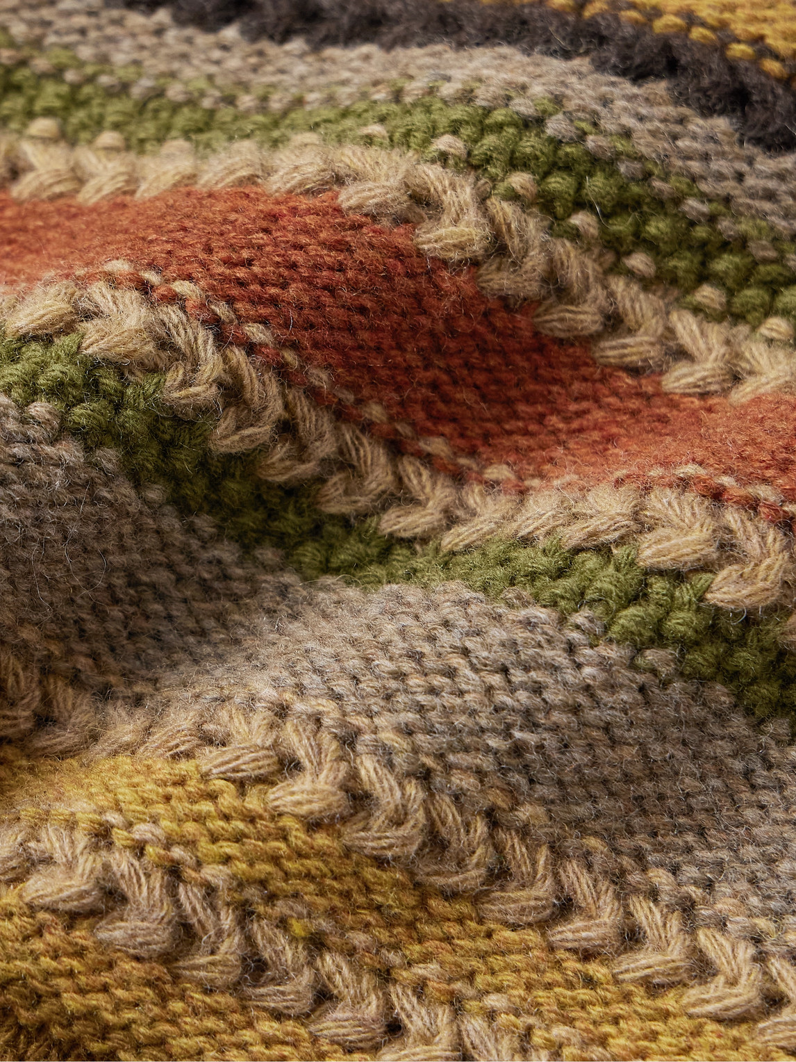 Rrl Shawl-collar Striped Wool Cardigan In Multi