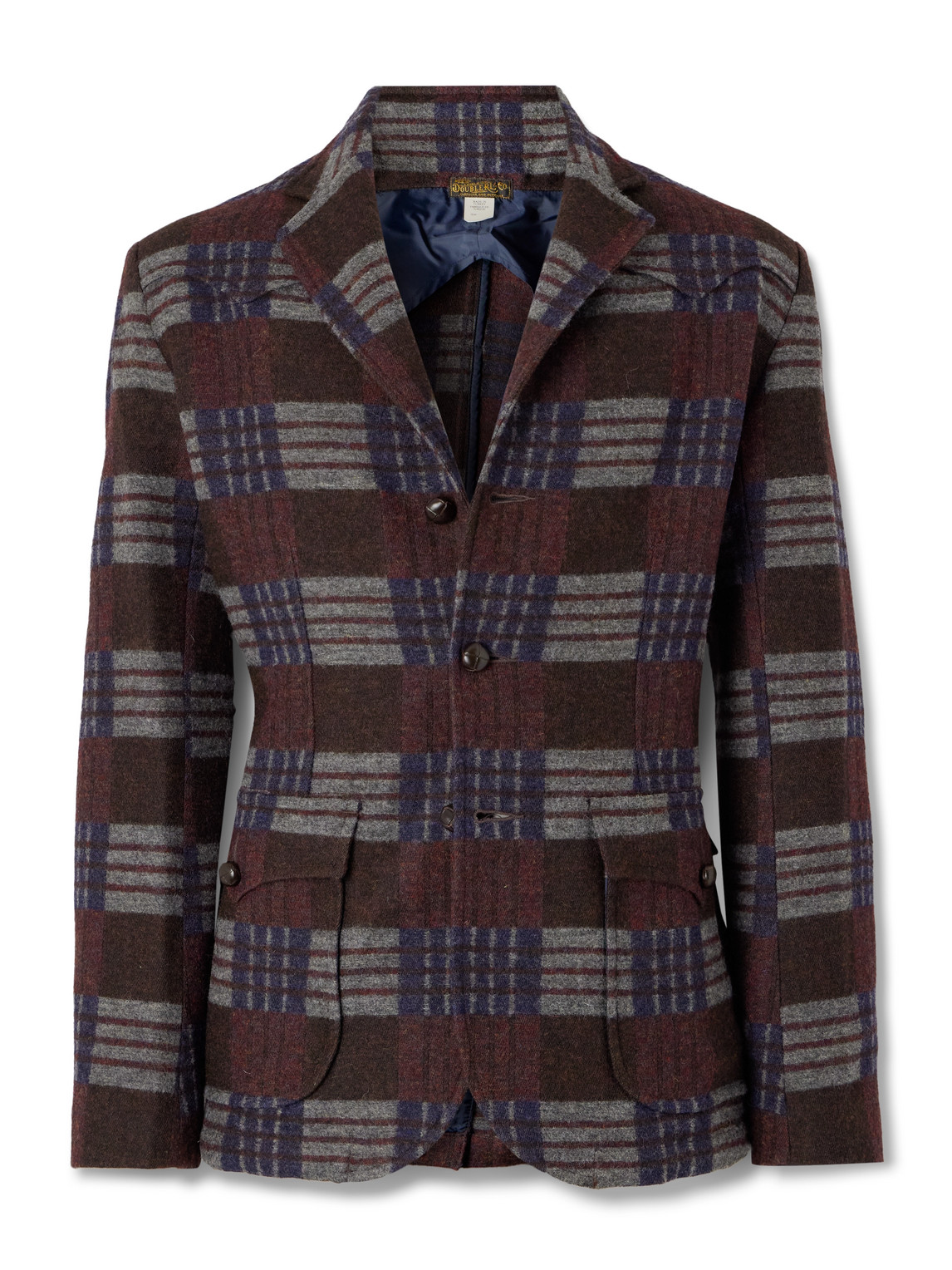 Rrl Welston Checked Wool And Cotton-blend Blazer In Brown