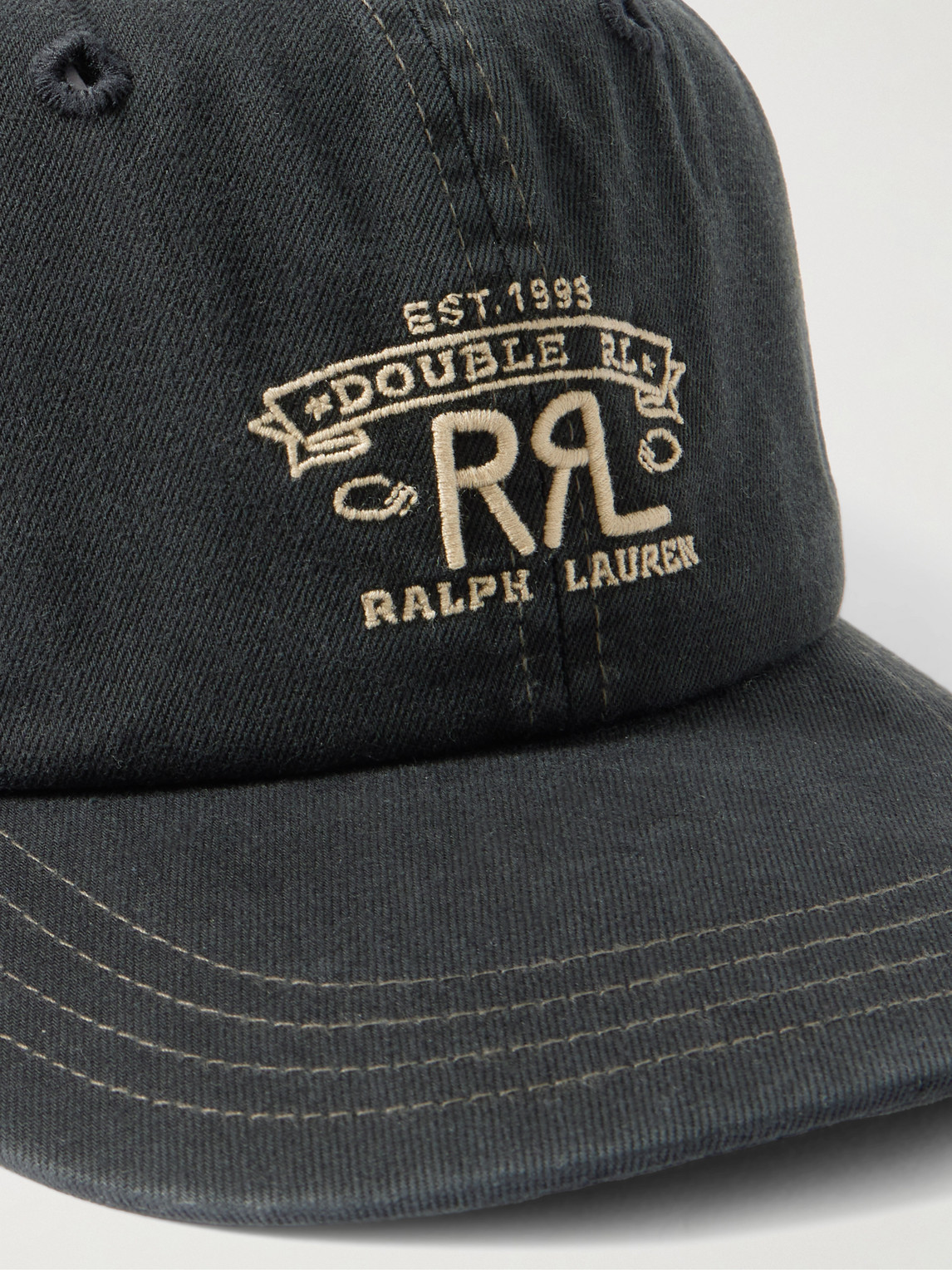  Rrl - Logo-embroidered Cotton-twill Baseball Cap - Men - Black 