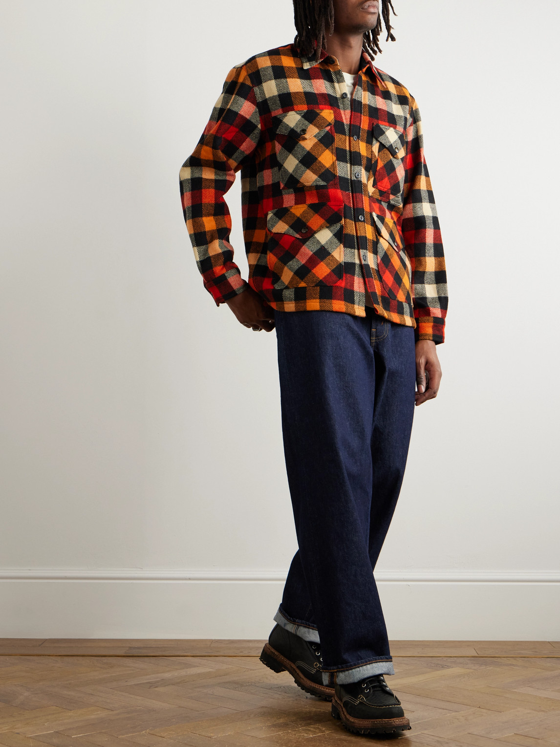rrl wool check jacket - Gem