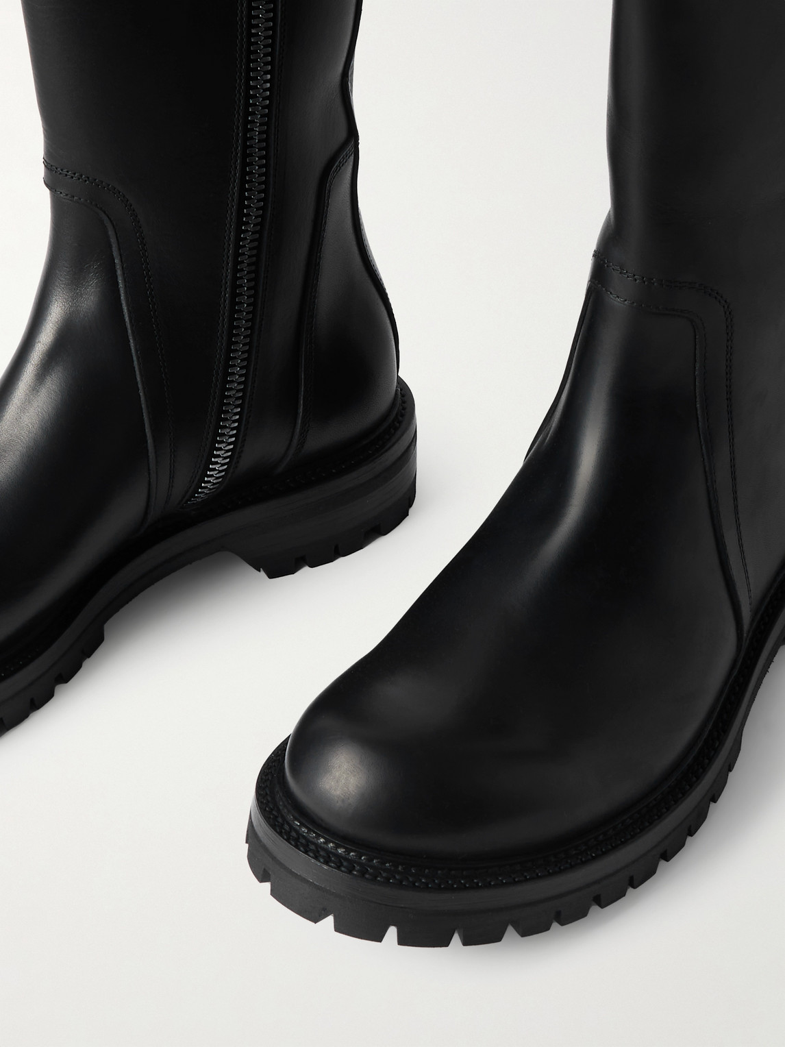 Rick Owens Army Creeper Leather Boots In Black