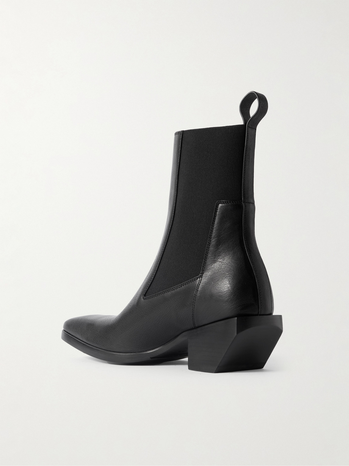 Rick Owens Black Hollywood Heeled Sliver Chelsea Boots In Black
