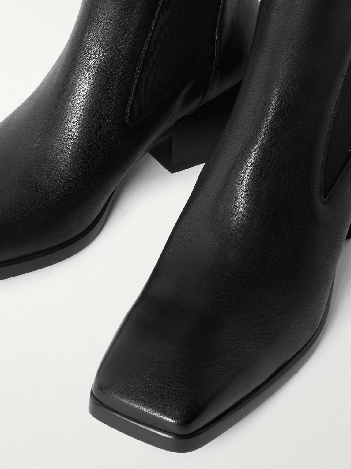 Rick Owens Black Hollywood Heeled Sliver Chelsea Boots In Black