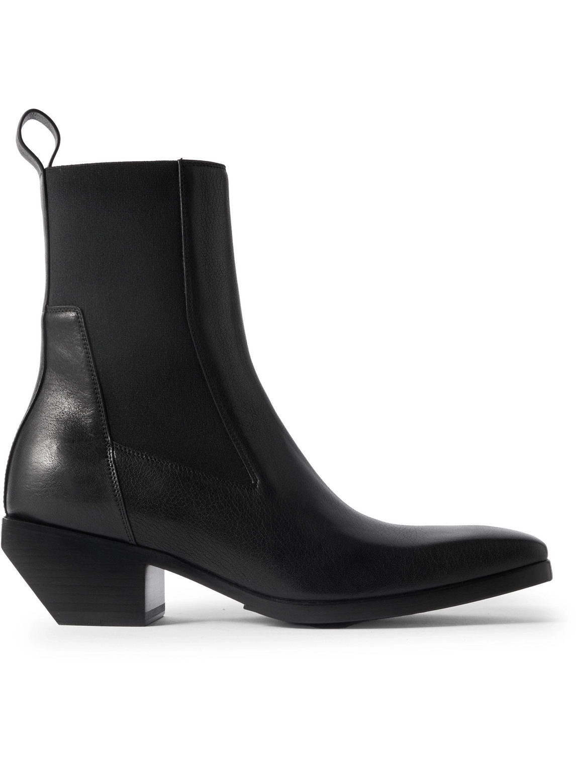 Rick Owens Waxed-leather Chelsea Boots In Black