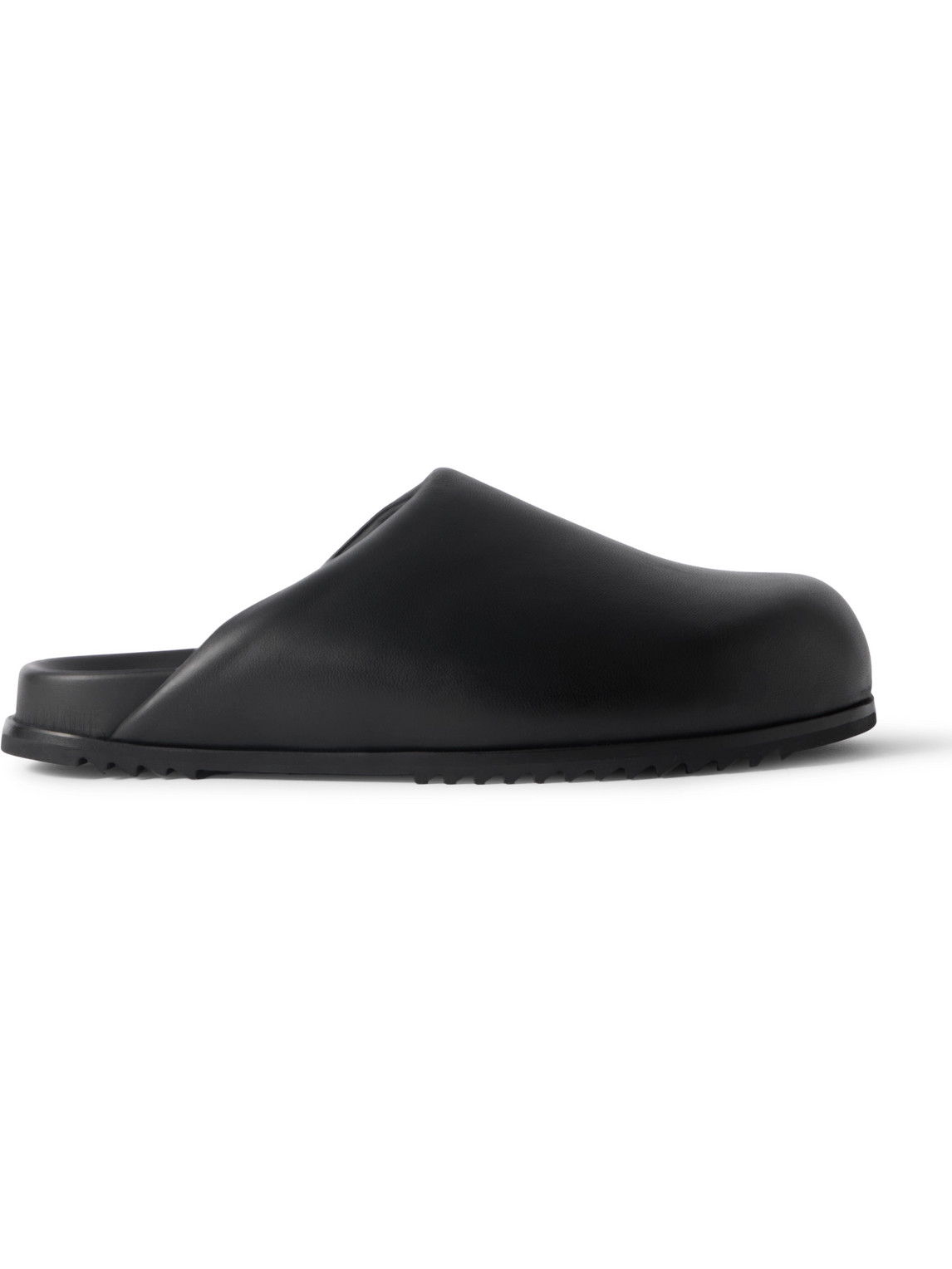 Rick Owens Granola Leather Mules In Black