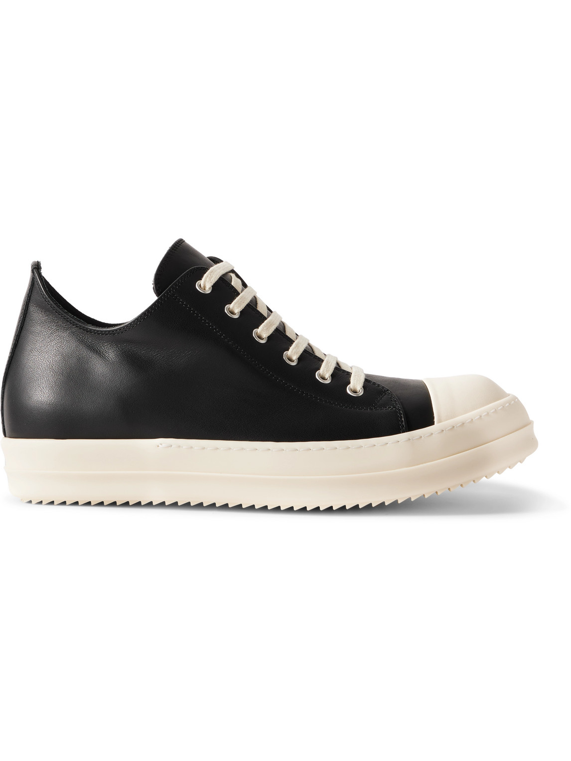 Rick Owens Low Leather Sneaker In Black
