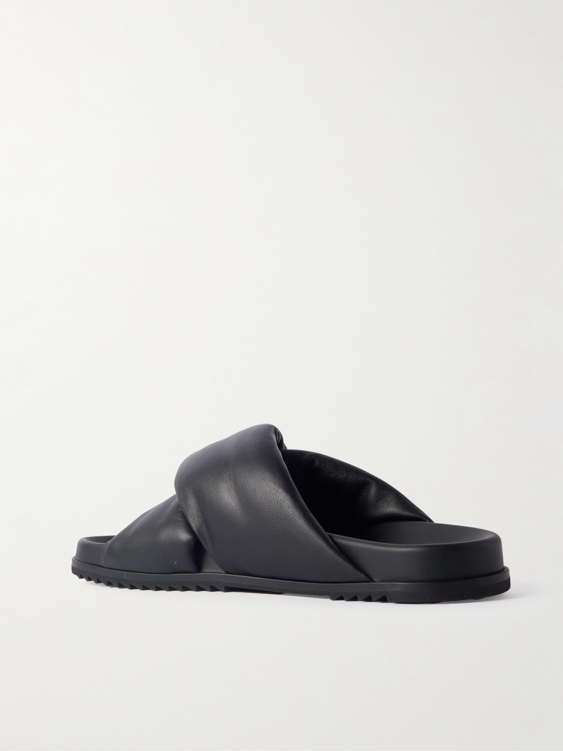 Rick Owens Twisted Design Lamb Leather Slides In Black