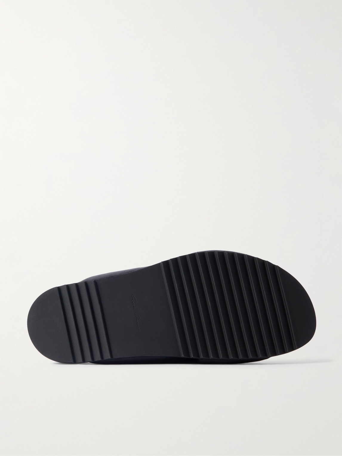 Rick Owens Twisted Design Lamb Leather Slides In Black