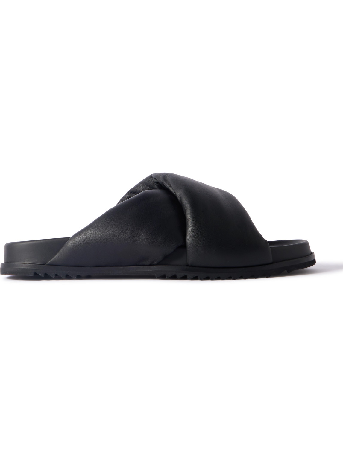 Rick Owens Donut Granola Leather Sandals In Black