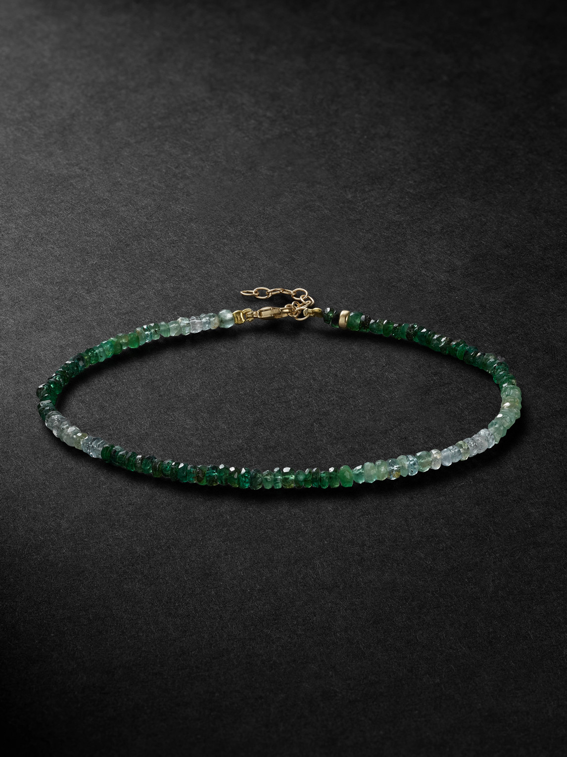 Jia Jia Gold Emerald Beaded Bracelet In Green