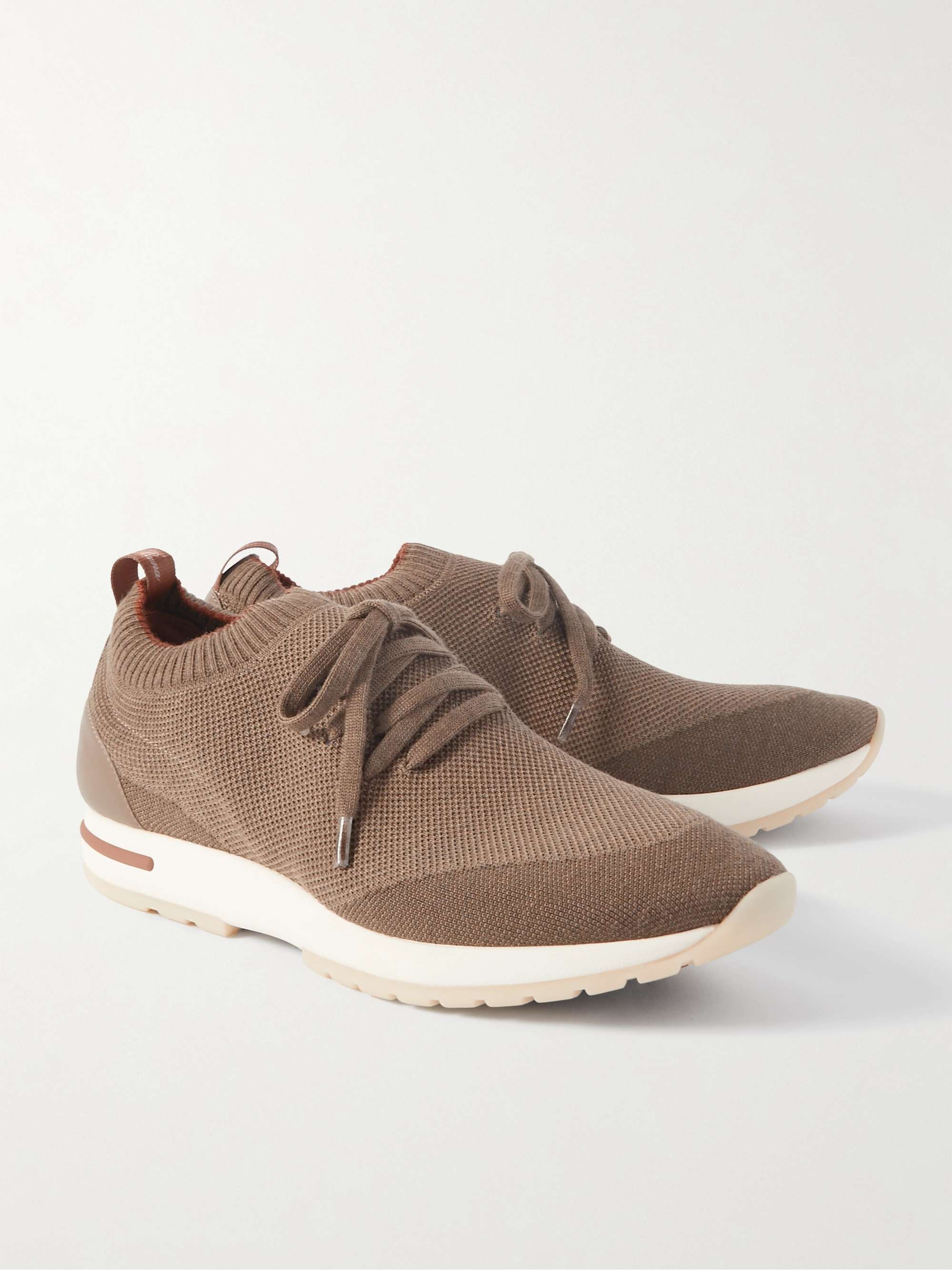 LORO PIANA 360 Flexy Walk Leather Trimmed Wish Wool Sneakers For Men LORO PIANA 360 Flexy Walk Leather Trimmed Wish Wool Sneakers For Men