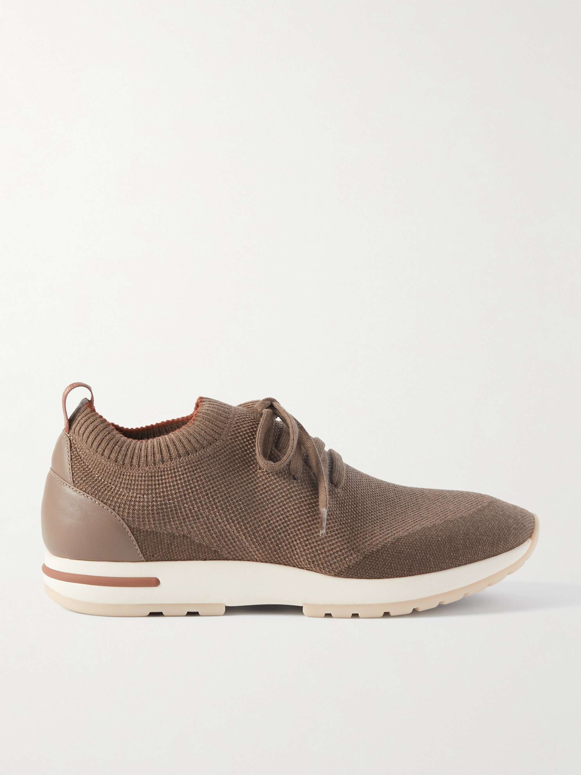 LORO PIANA 360 Flexy Walk Leather Trimmed Wish Wool Sneakers For Men LORO PIANA 360 Flexy Walk Leather Trimmed Wish Wool Sneakers For Men