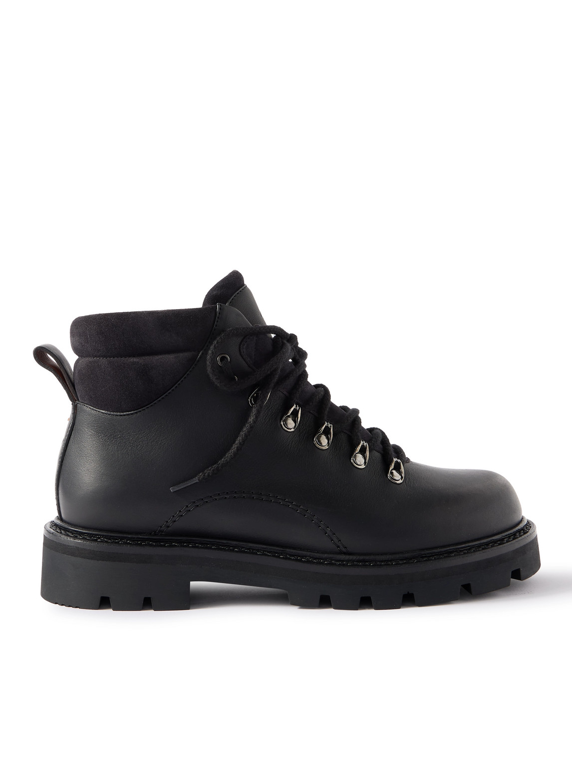 Loro Piana Beinn Walk Shearling-lined Leather And Padded Suede Boots In Black
