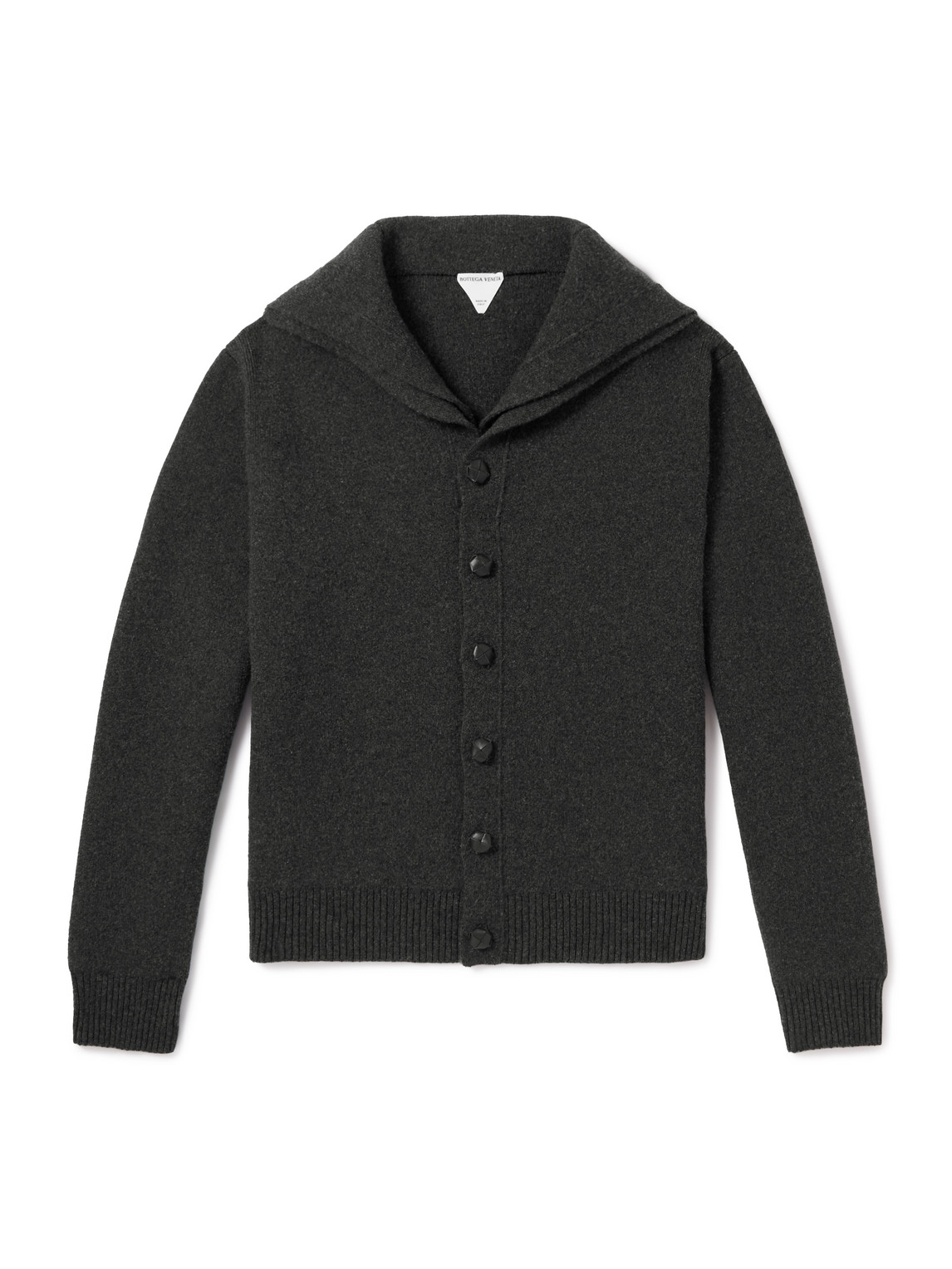 Bottega Veneta Compact Wool Cardigan In Gray