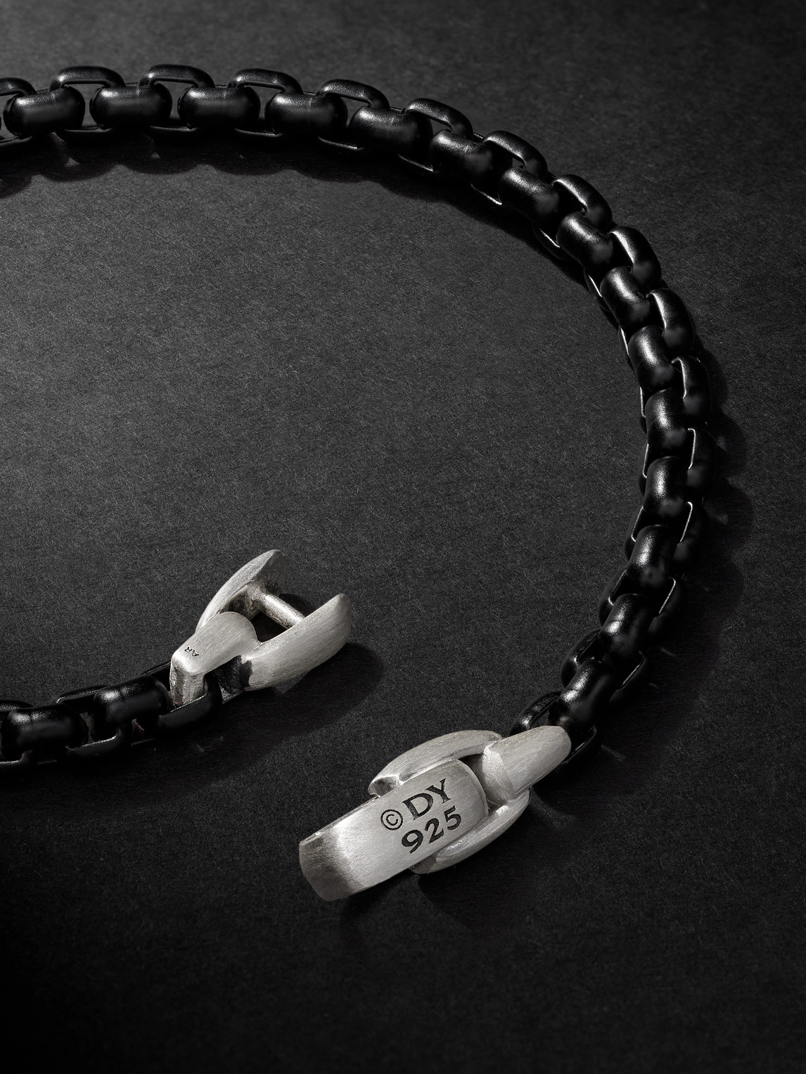 David Yurman Blackened Sterling Silver Chain Bracelet In Black