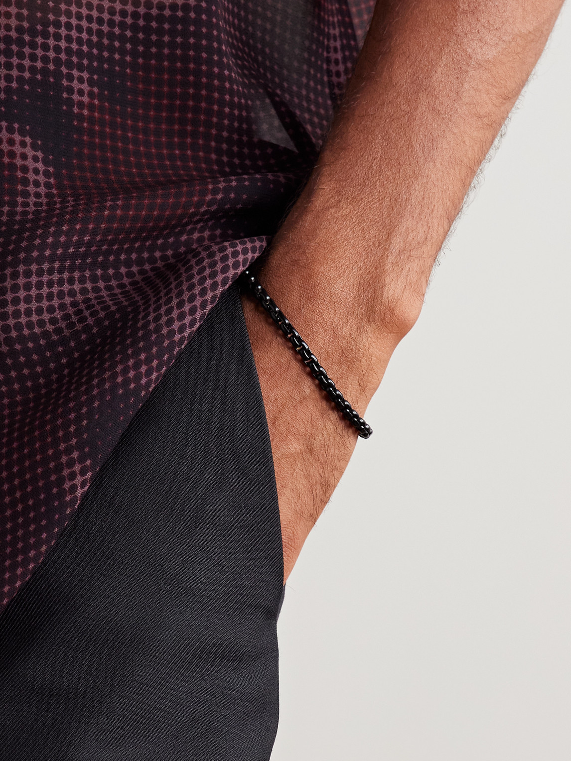 David Yurman Blackened Sterling Silver Chain Bracelet In Black