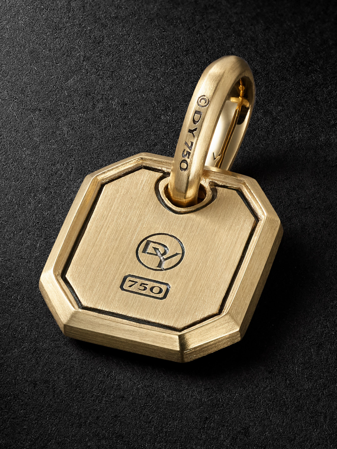 David Yurman Octagonal Amulet 18-karat Gold Diamond Pendant In Gold