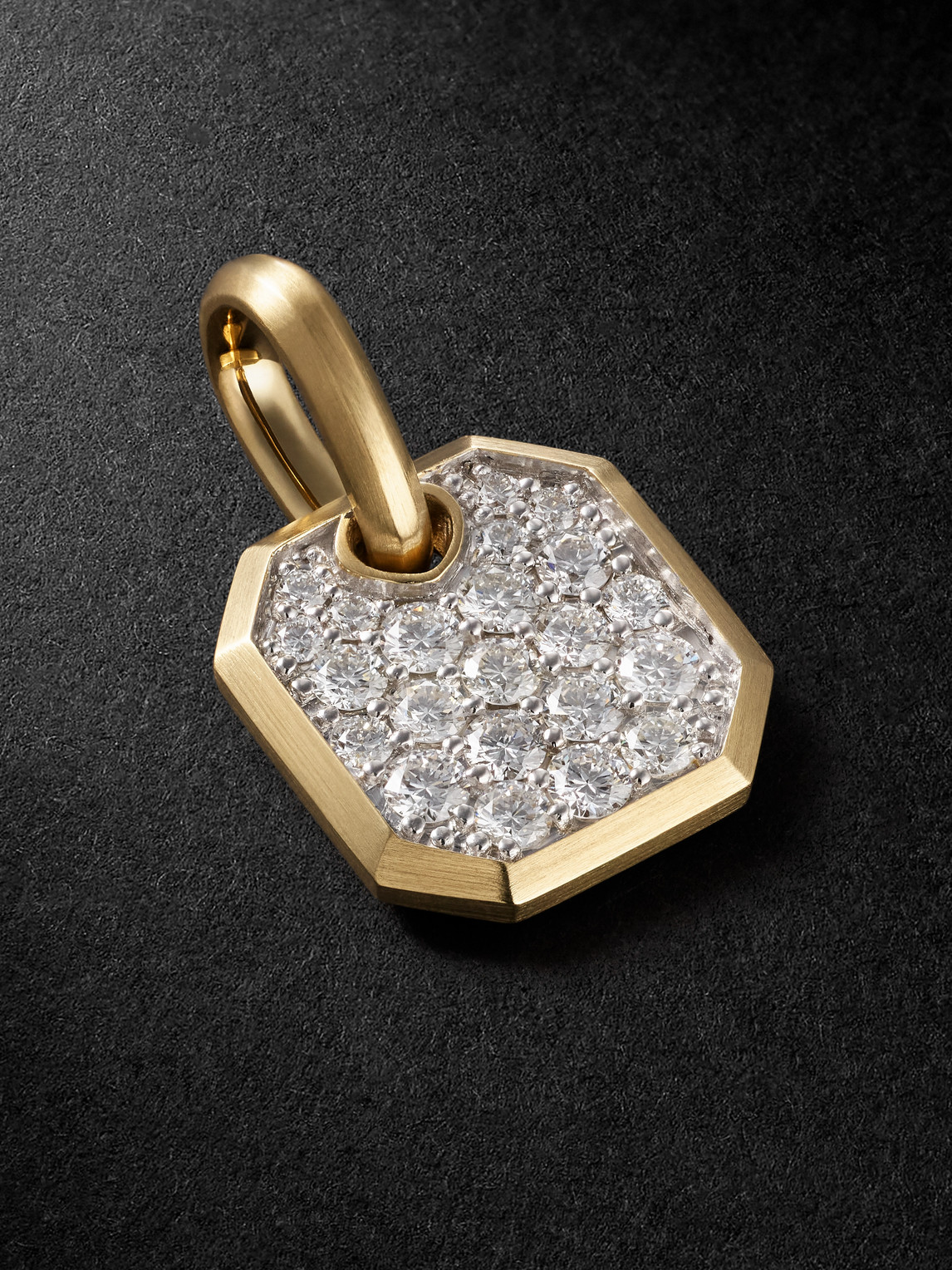 David Yurman Octagonal Amulet 18-Karat Gold Diamond Pendant - Men