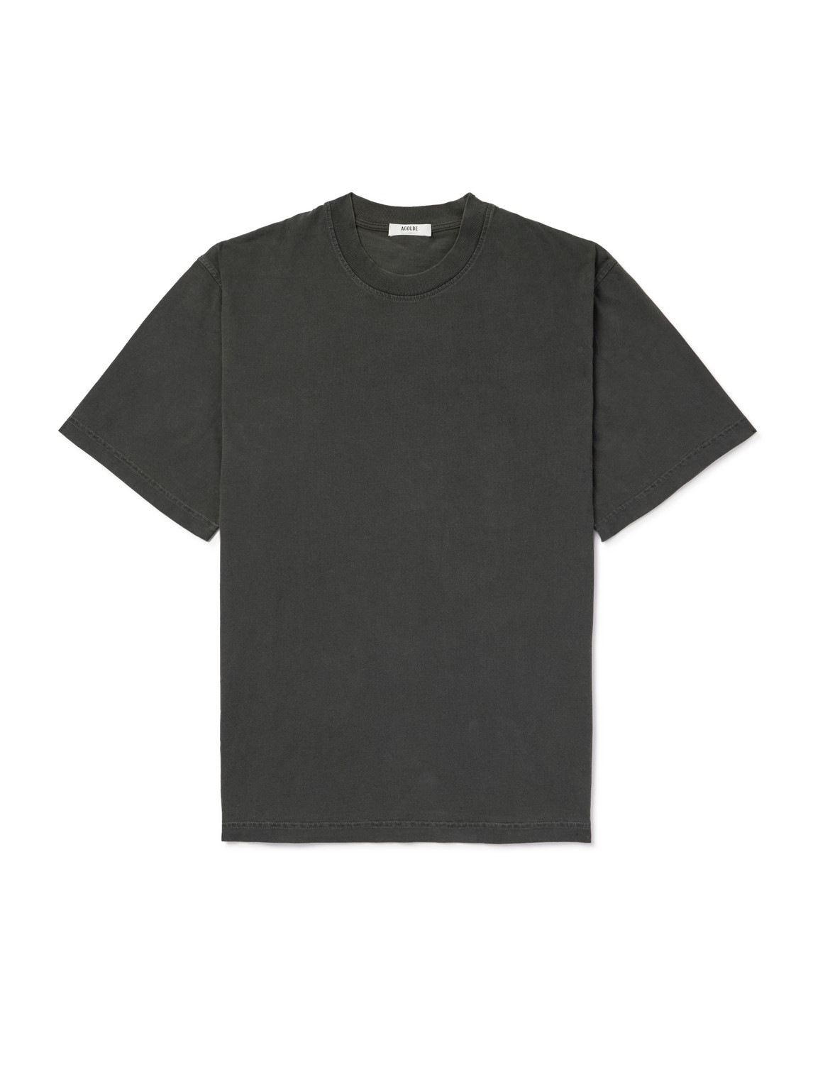 Agolde Asha Cotton-jersey T-shirt In Gray