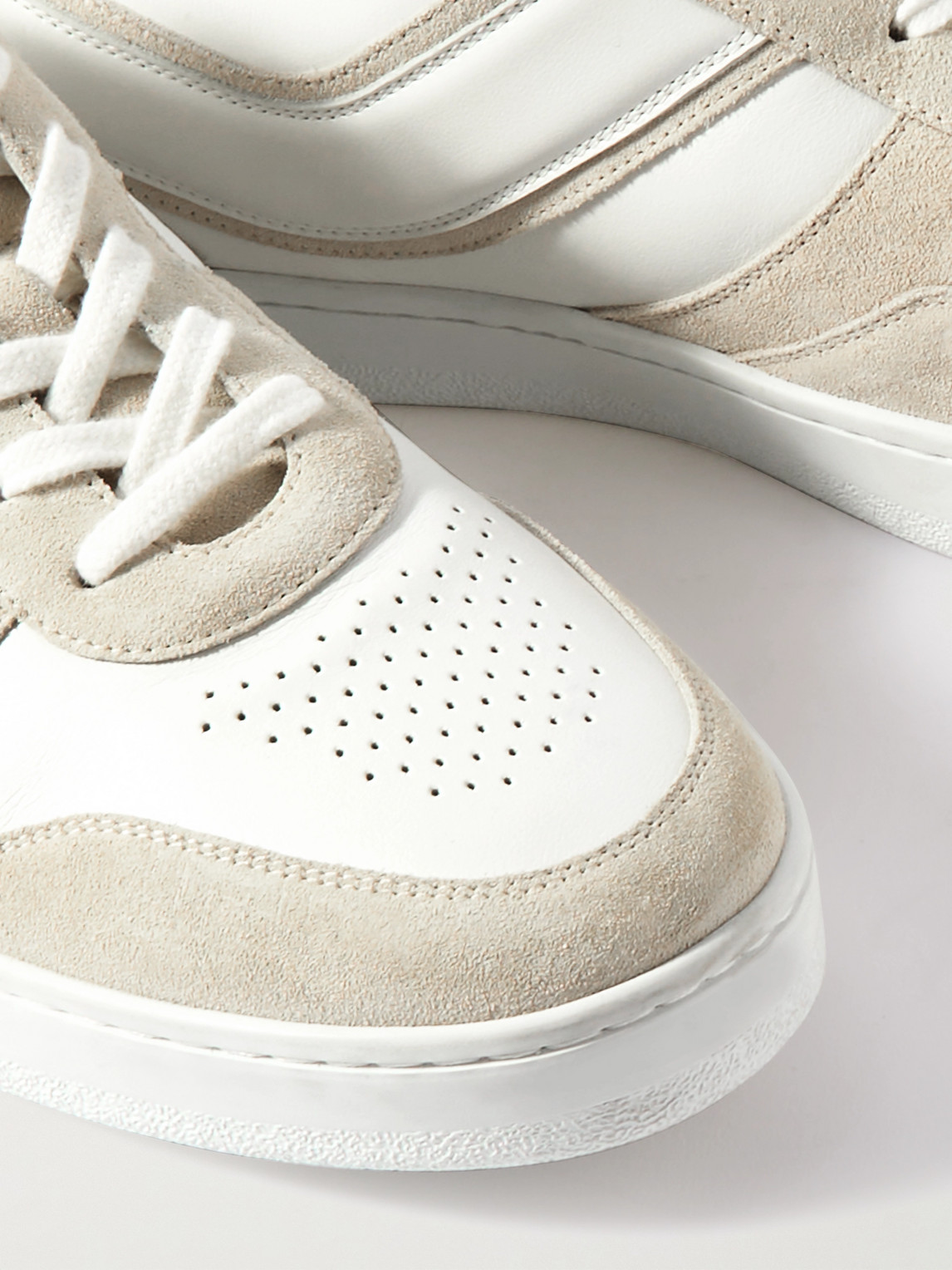 Celine Suede-trimmed Leather Sneakers In Brown