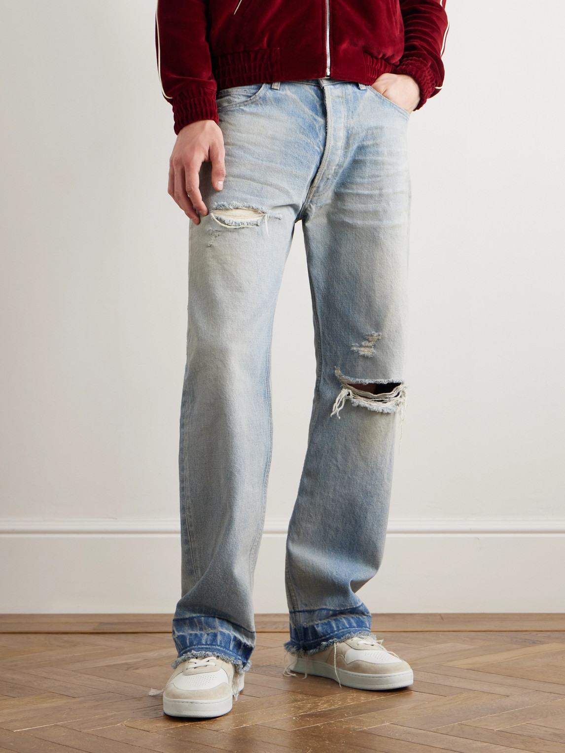 Celine Suede-trimmed Leather Sneakers In Brown