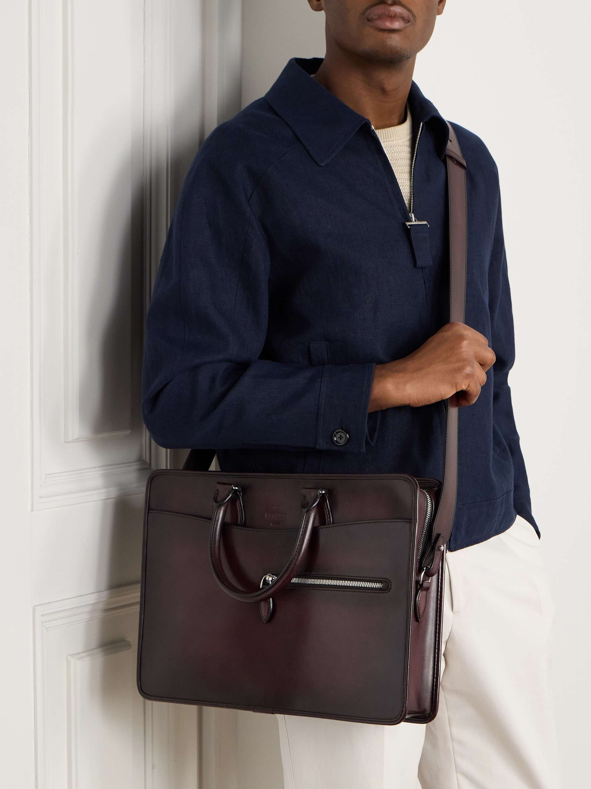 Berluti Large Briefcase Venezia Dark Grey