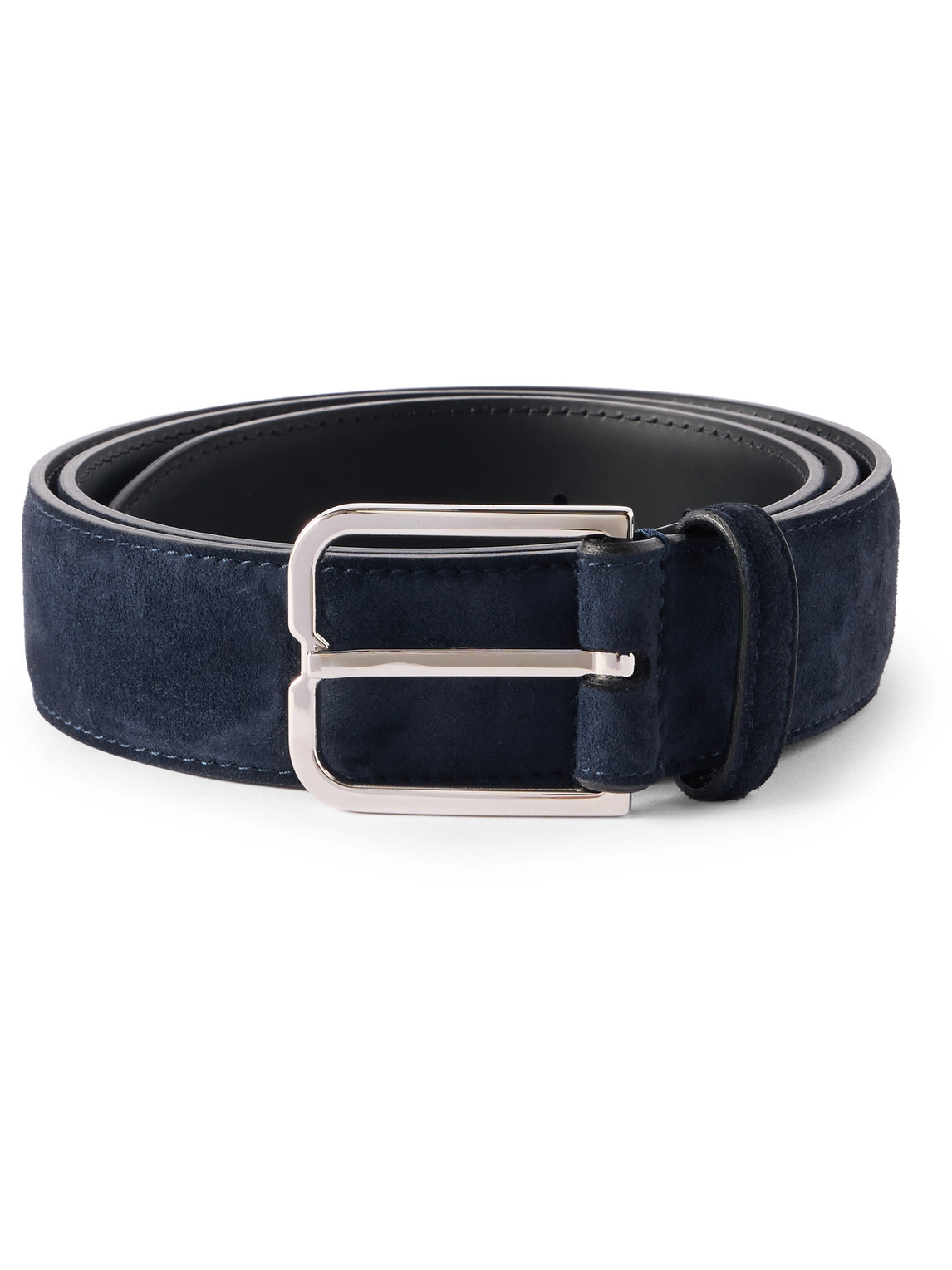 Berluti Essence 3.5cm Suede Belt In Blue
