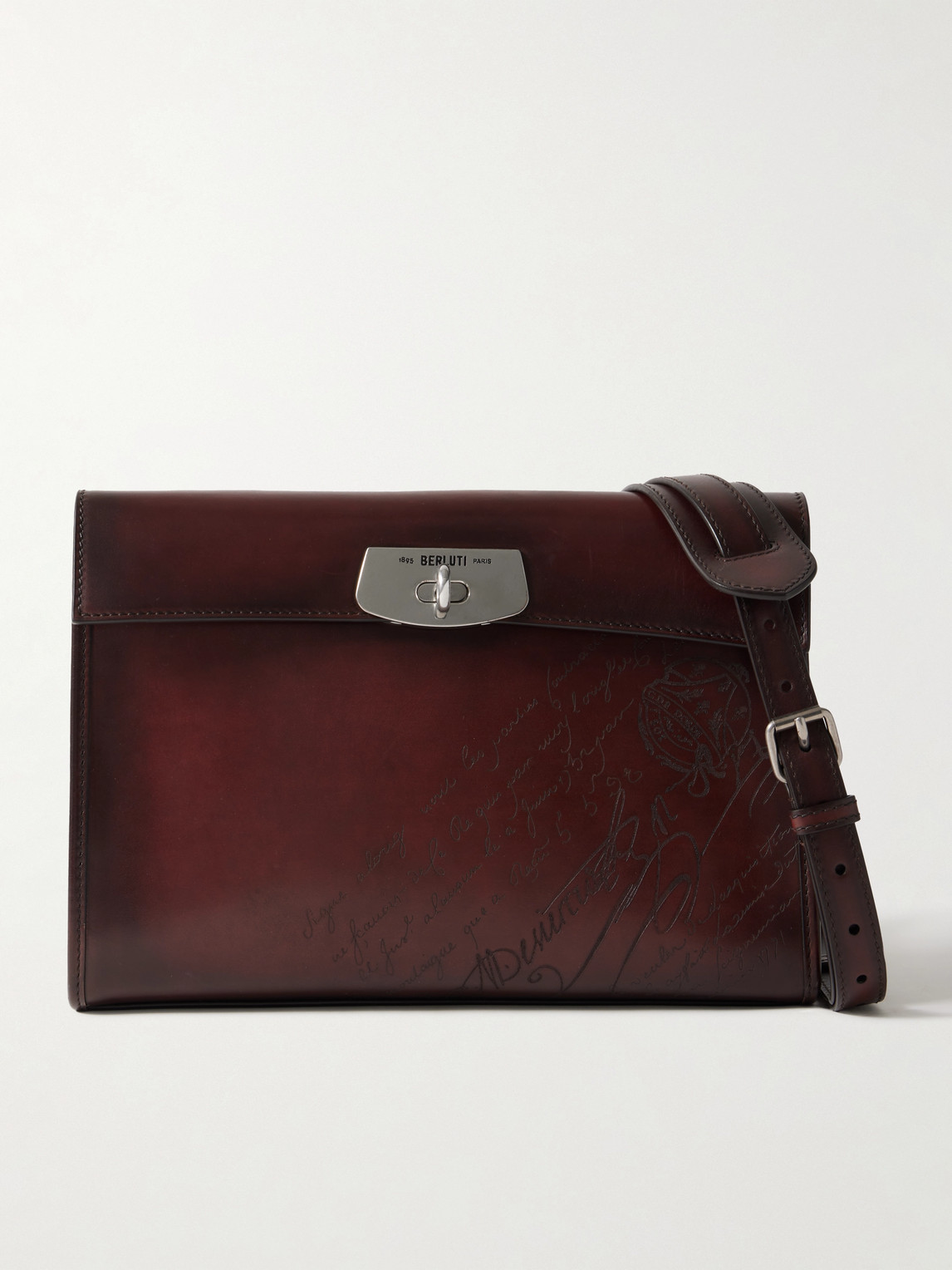 Berluti E'Mio Scritto Venezia Leather Messenger Bag - Men