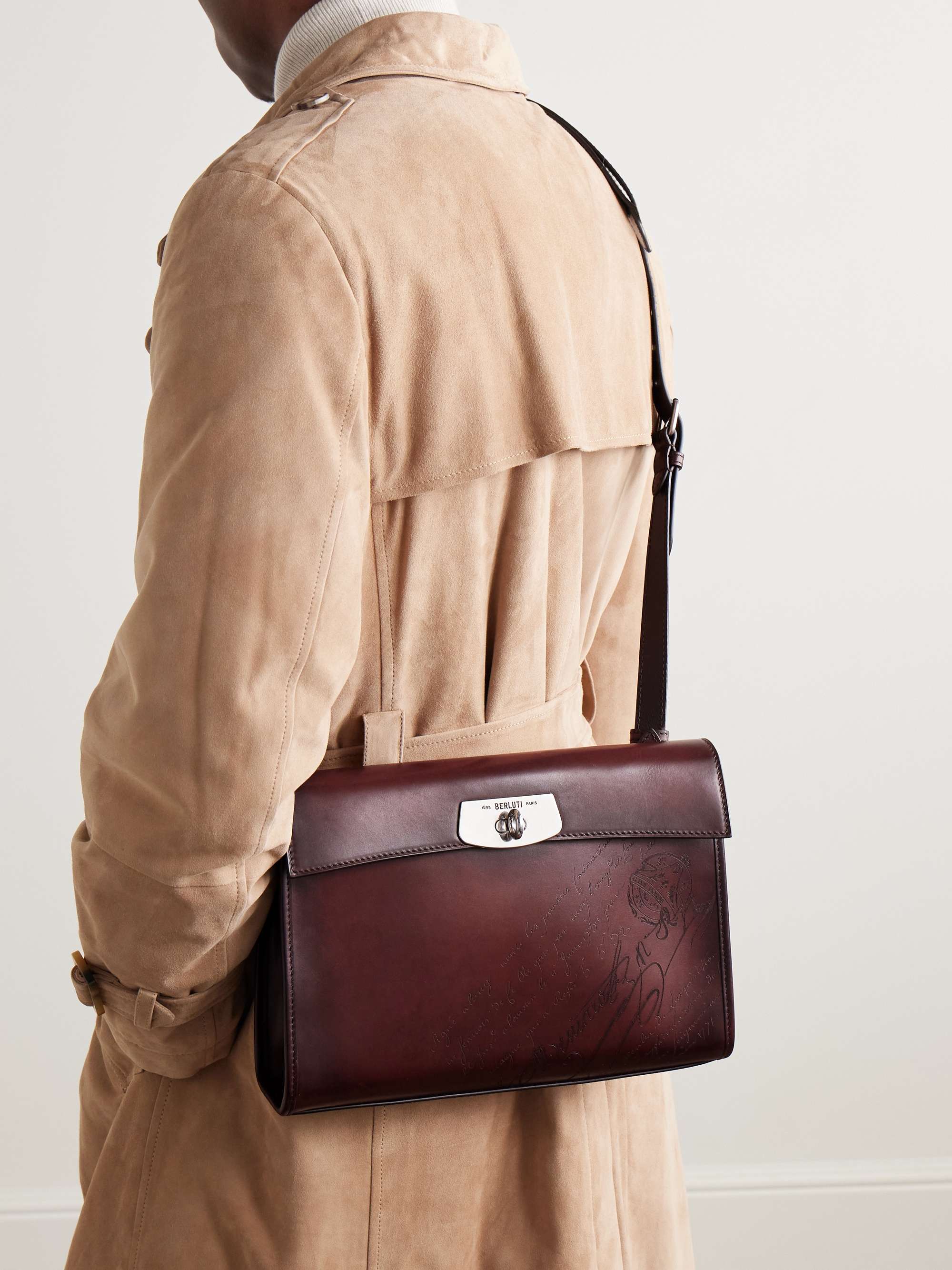 BERLUTI Journalier XL Venezia Scritto Leather Messenger Bag BERLUTI Journalier XL Venezia Scritto Leather Messenger Bag