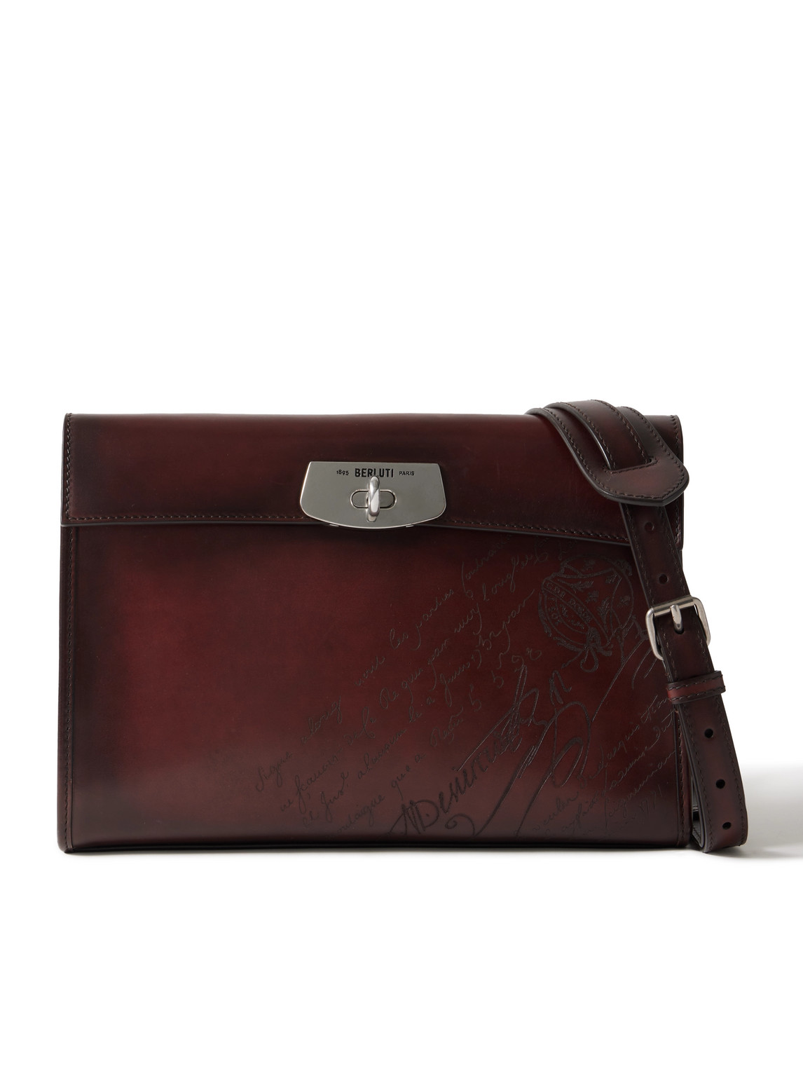 Berluti E'mio Scritto Venezia Leather Messenger Bag In Brown