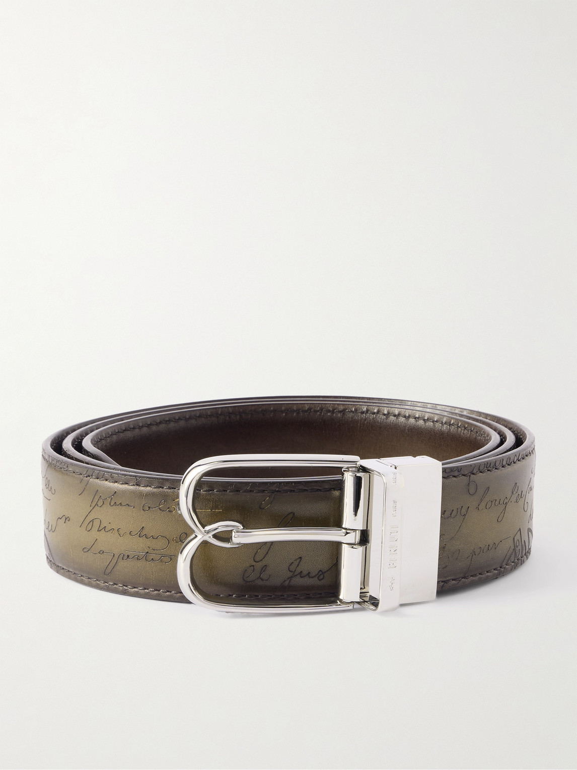 Berluti 3.5cm Scritto Venezia Leather Belt - Men
