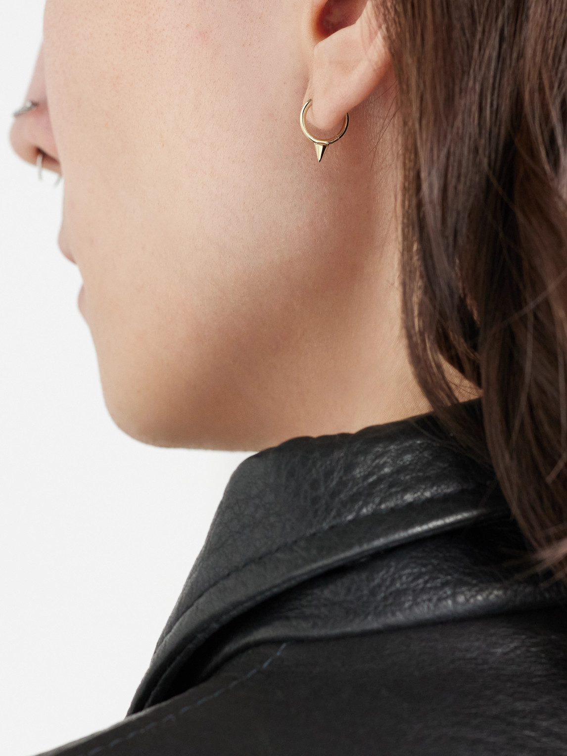 Shop Maria Tash Single Short Spike 14-karat Gold Single Hoop Earring
