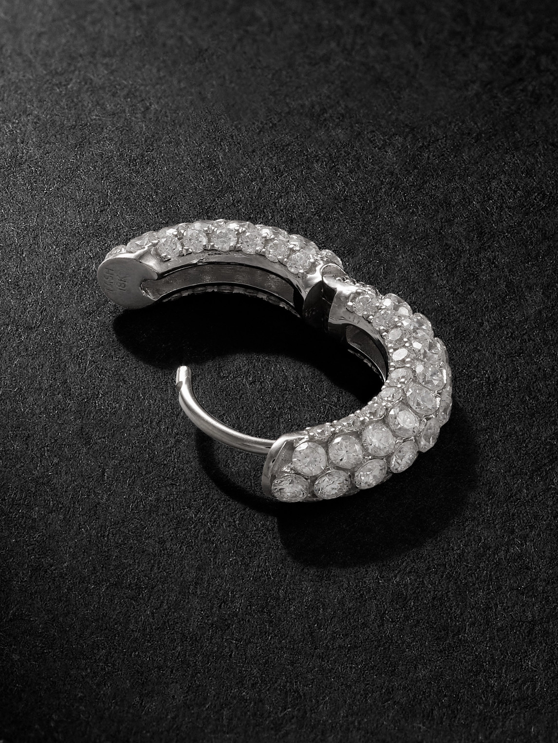 Maria Tash Invisible 8mm 18-karat White Gold Diamond Single Hoop Earring In Silver