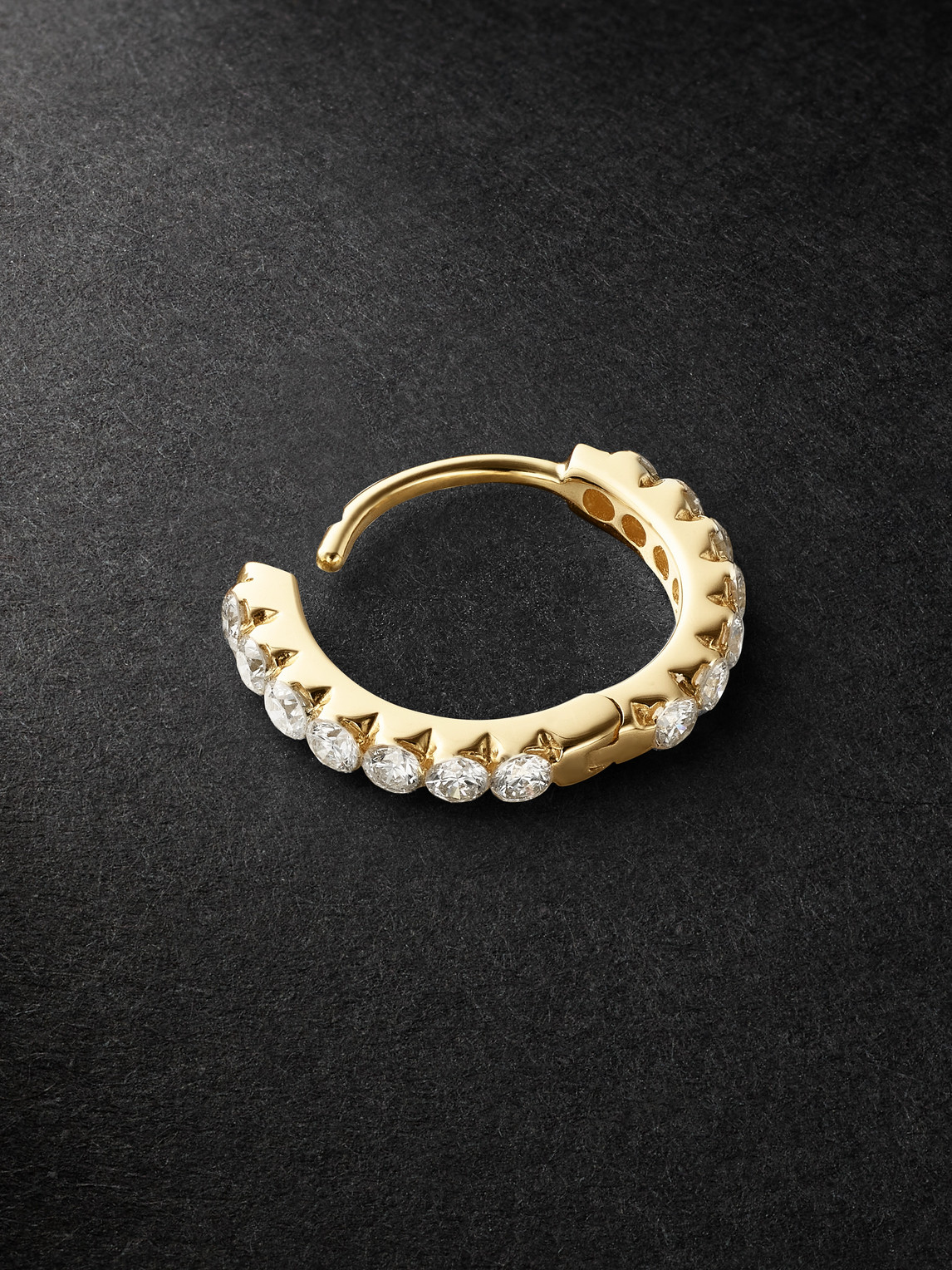 Shop Maria Tash 8mm Invisible Set Eternity 18-karat Gold Diamond Single Hoop Earring