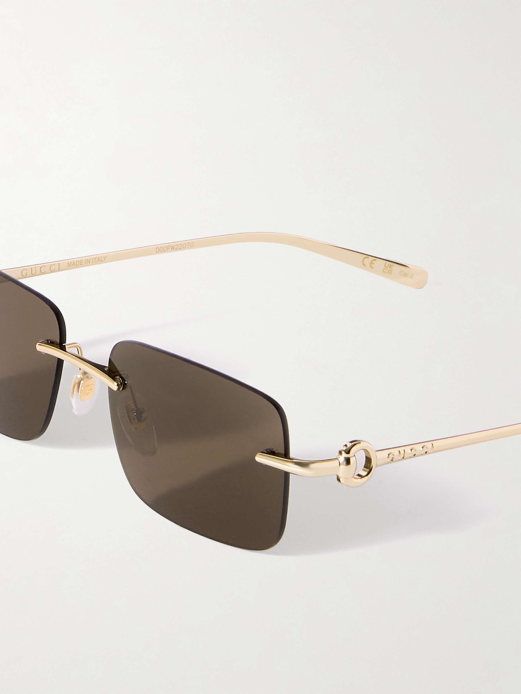 Turquoise Gradient Rimless Rectangle Gold Frame Men's Summer Sunglasses 2023, UV400