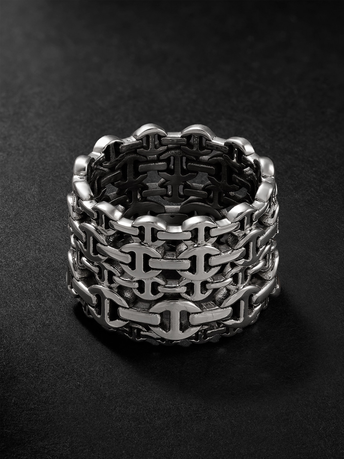Hoorsenbuhs Damash Multi-stacked Sterling Silver Ring In Silver