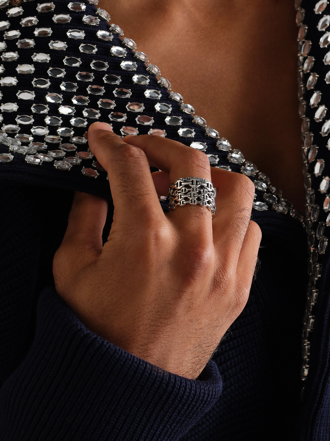 Hoorsenbuhs Damash Multi-stacked Sterling Silver Ring In Silver
