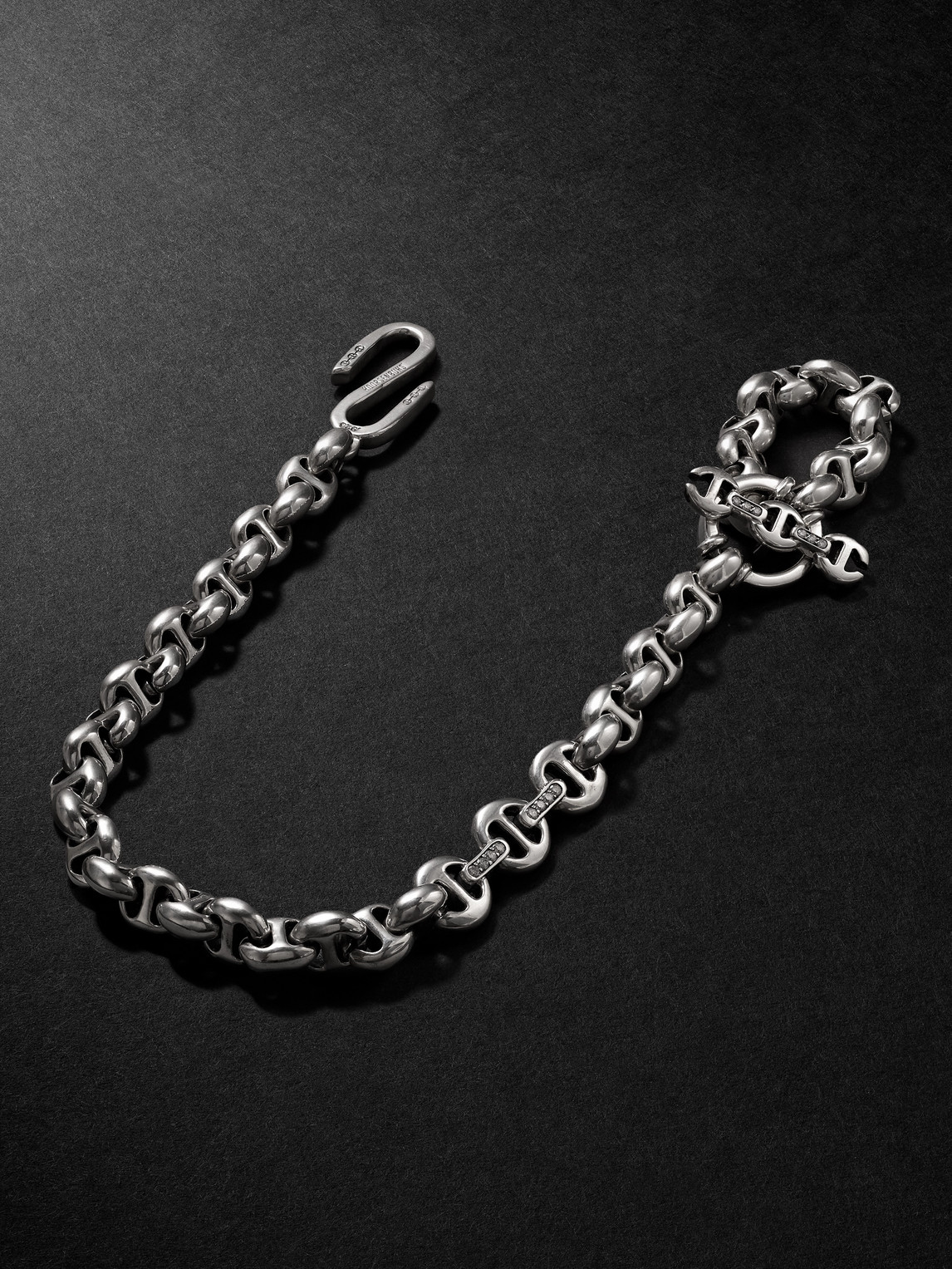 Hoorsenbuhs Open-Link™ Sterling Silver Diamond Wallet Chain - Men