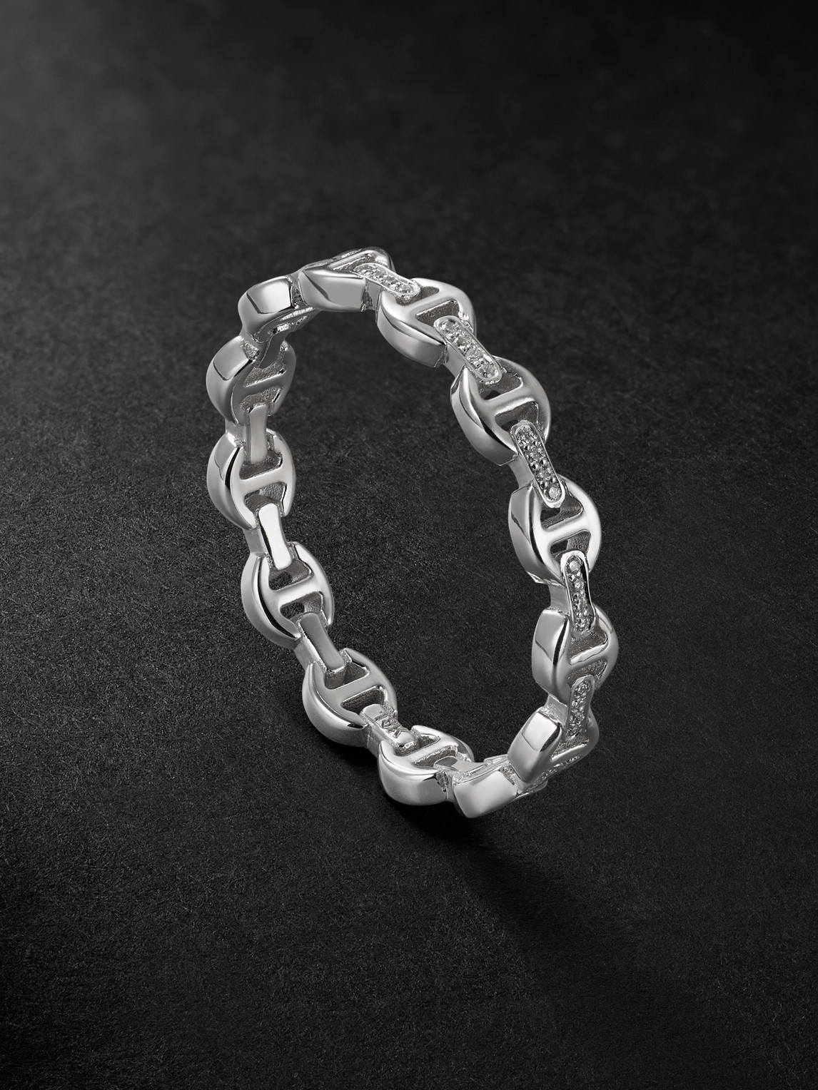 Hoorsenbuhs Micro Dame Ii 18-karat White Gold Diamond Ring In Silver